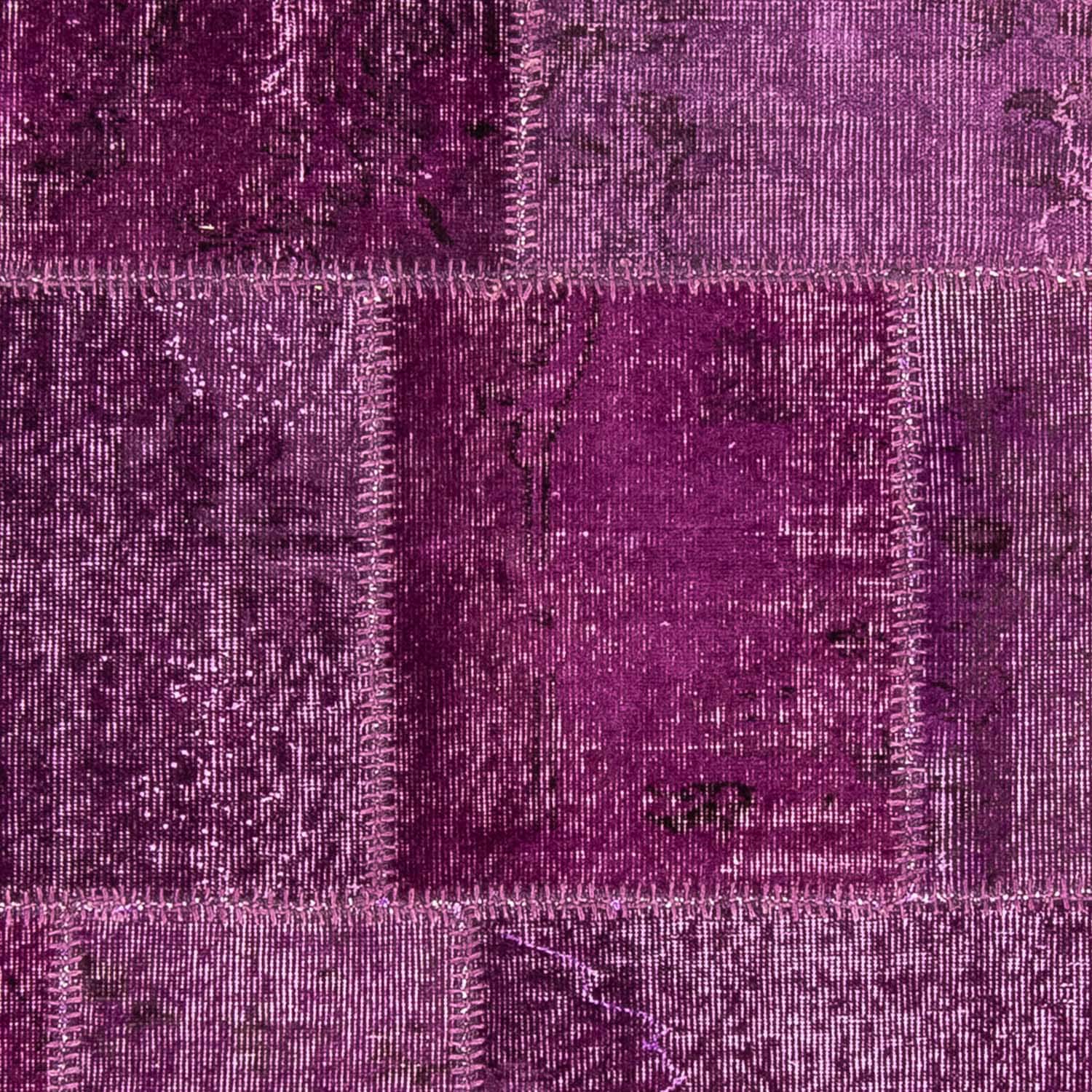 morgenland Teppich »Patchwork - 240 x 170 cm - lila«, rechteckig, Wohnzimmer, Handgeknüpft, Einzelstück mit Zertifikat
