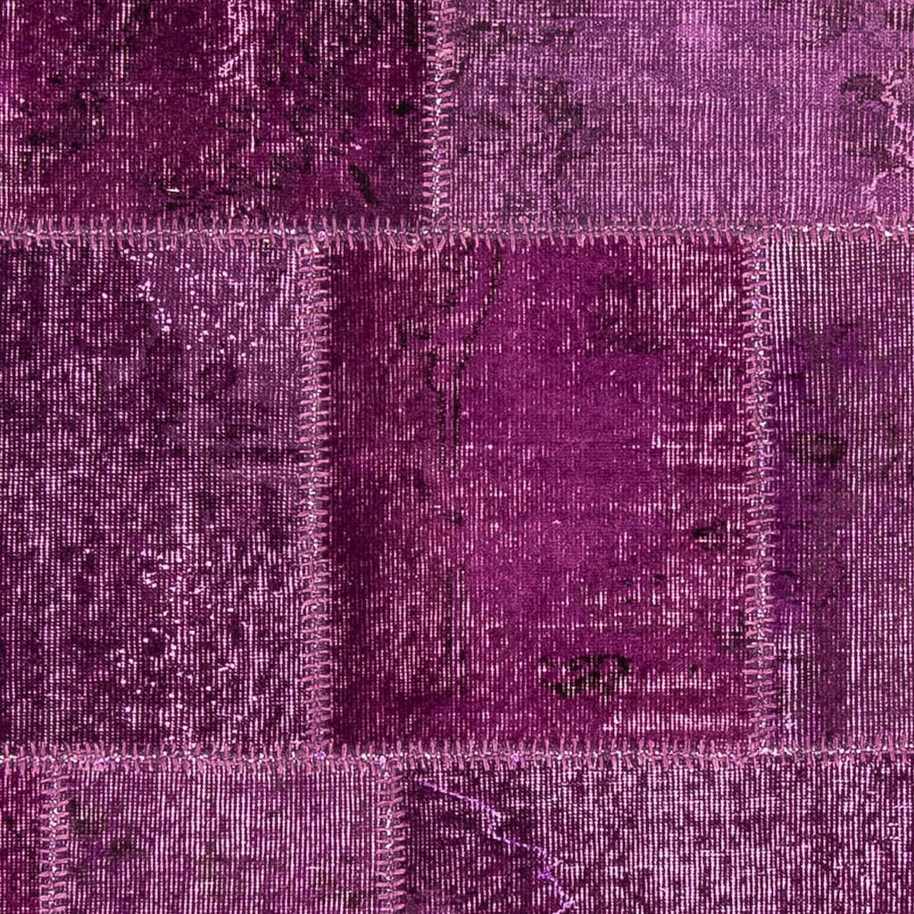 morgenland Teppich »Patchwork - 240 x 170 cm - lila«, rechteckig, Wohnzimmer, Handgeknüpft, Einzelstück mit Zertifikat