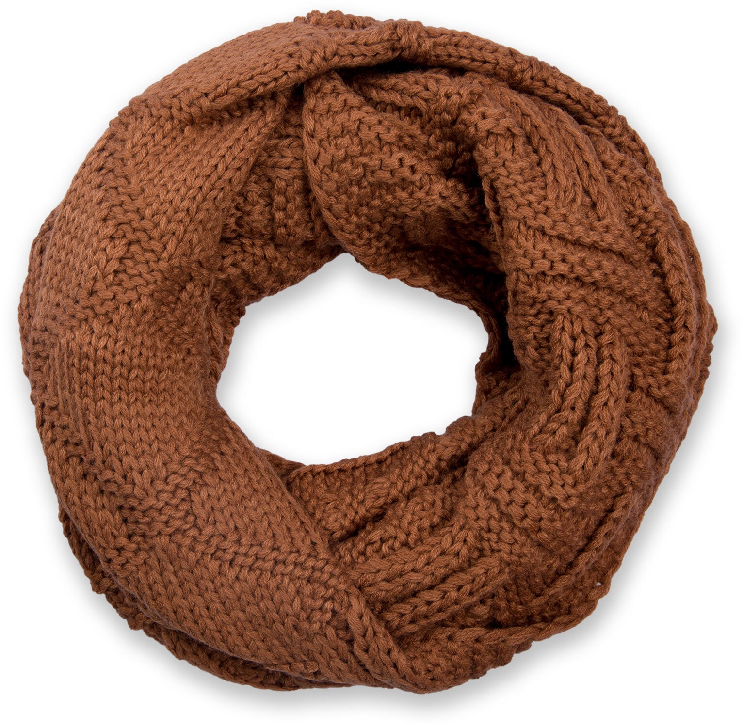 styleBREAKER Strickschal "Strick Loop mit Gitter und Rippenmuster" 1 Stk.