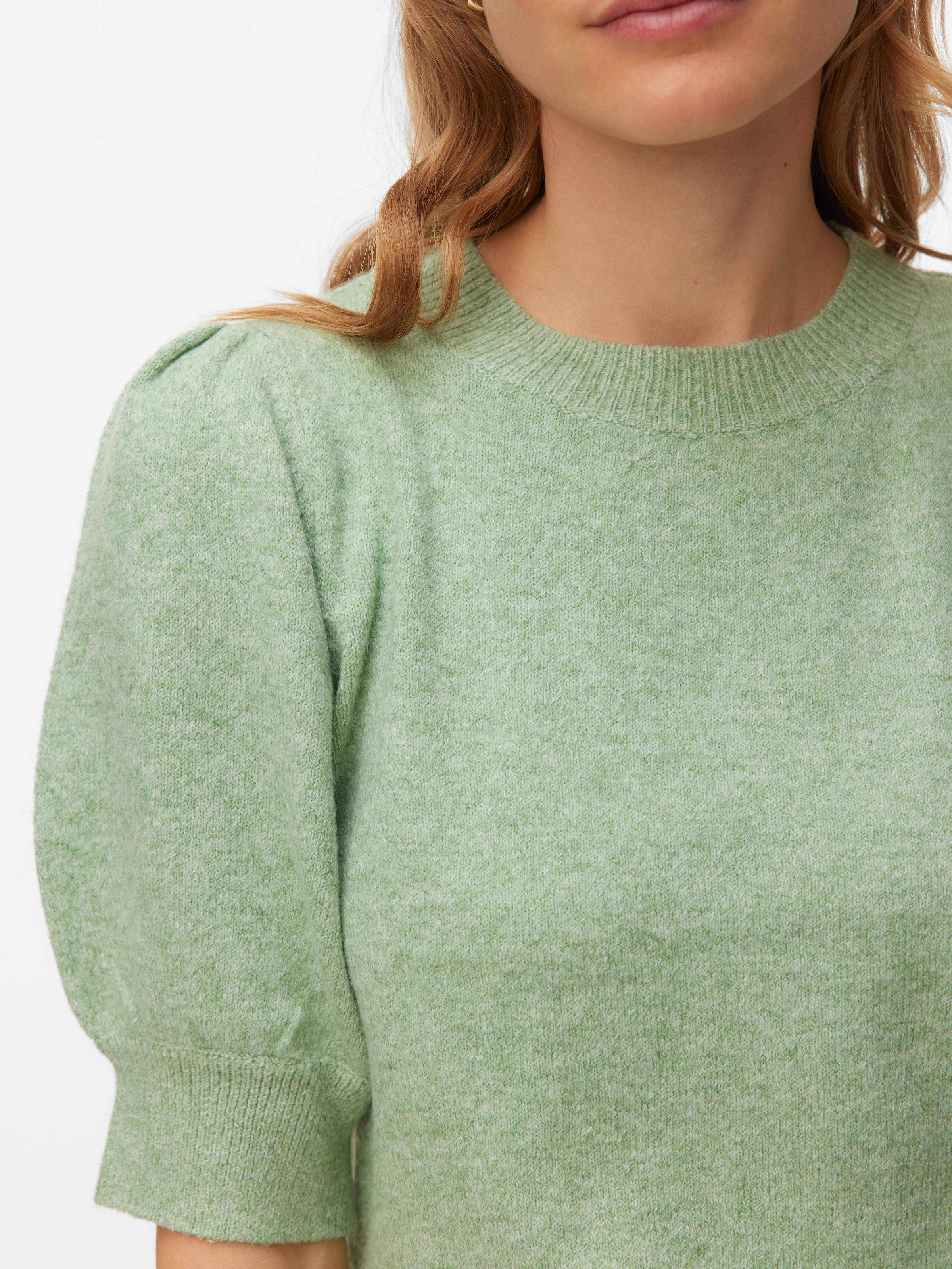 Vero Moda Rundhalspullover »VMDOFFY 2/4 O-NECK PULLOVER GA NOOS« mit kurzen Puffärmeln