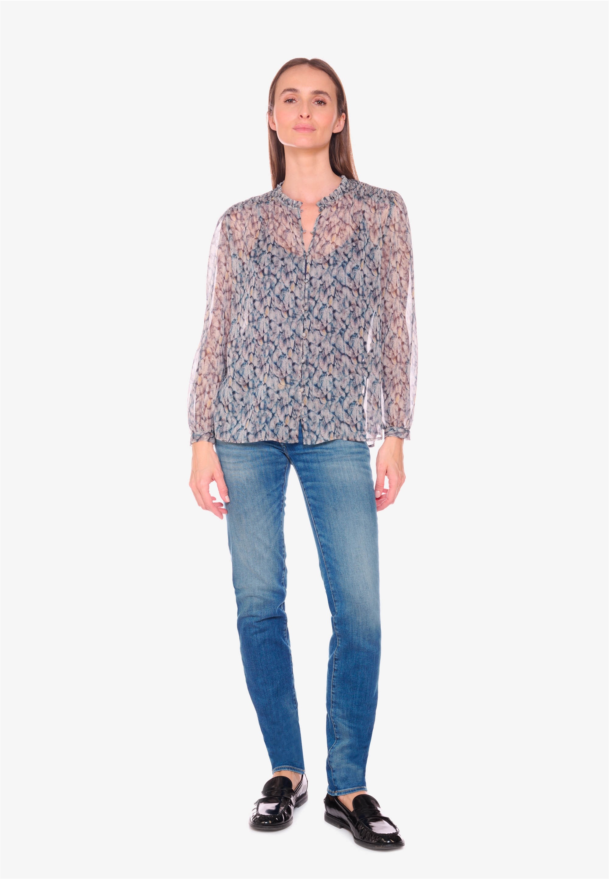 Le Temps Des Cerises Klassische Bluse »MACLEAR«, mit schönem Allover-Muster