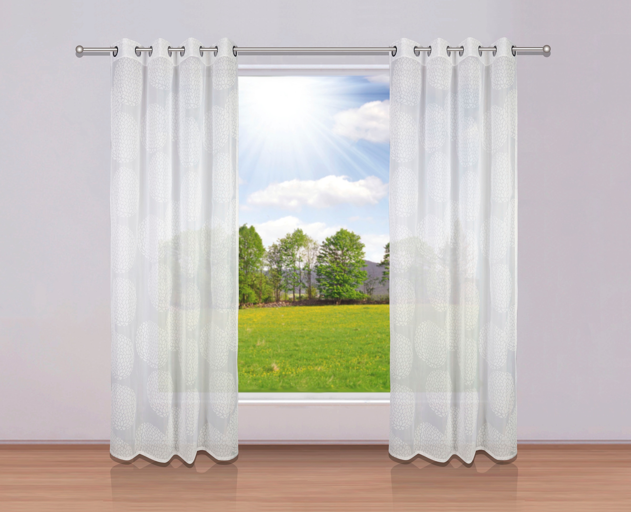 my home Gardine »BELEM«, (1 St.), 1 Schal, Polyester, Kreise