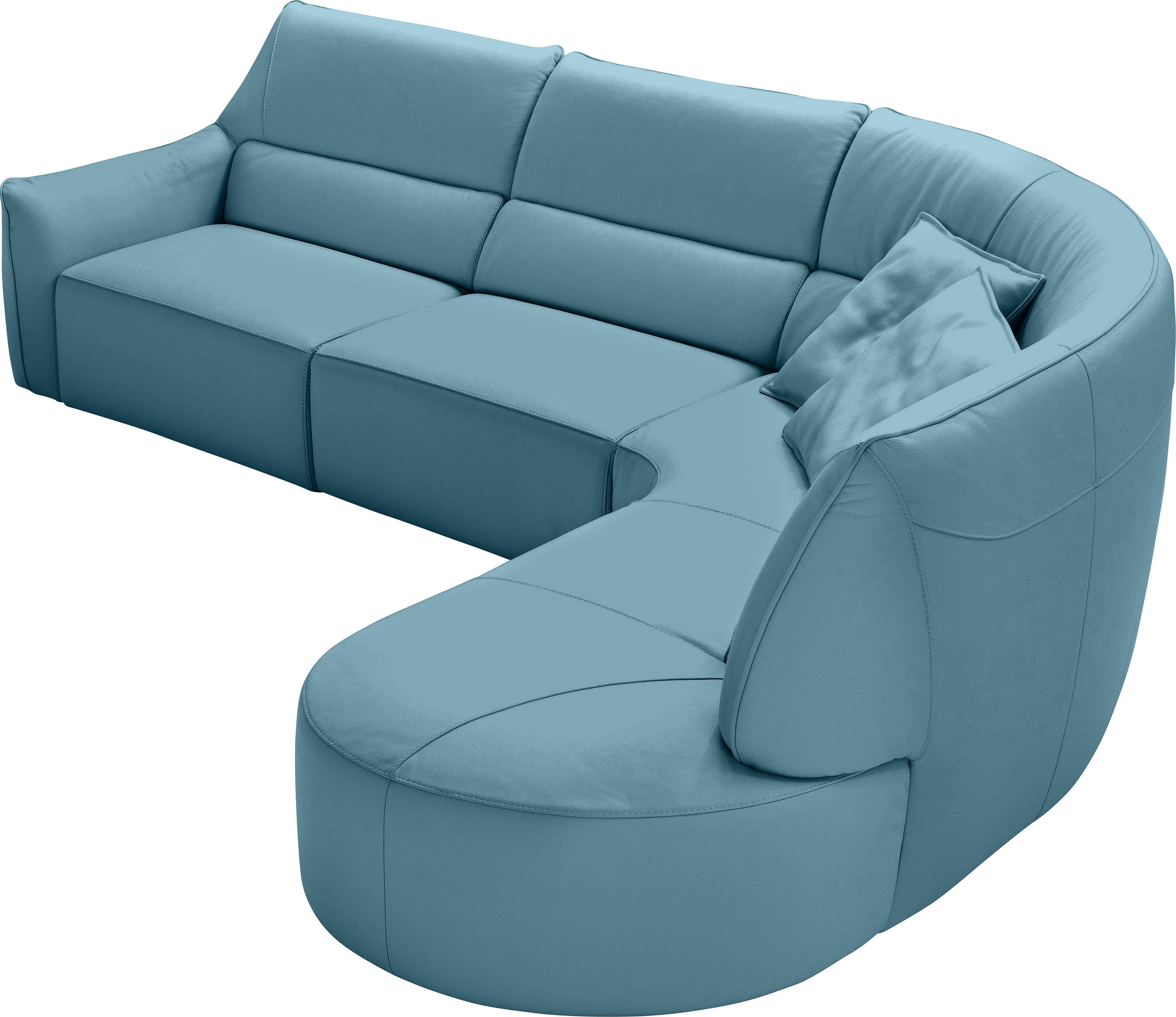 Egoitaliano Ecksofa "Puffy, extravagant & edel, Retro Designsofa, hoher Sitzkomfort, L-Form" mit Ottomane, wahlweise mit und ohne elektrischer Relaxfunktion