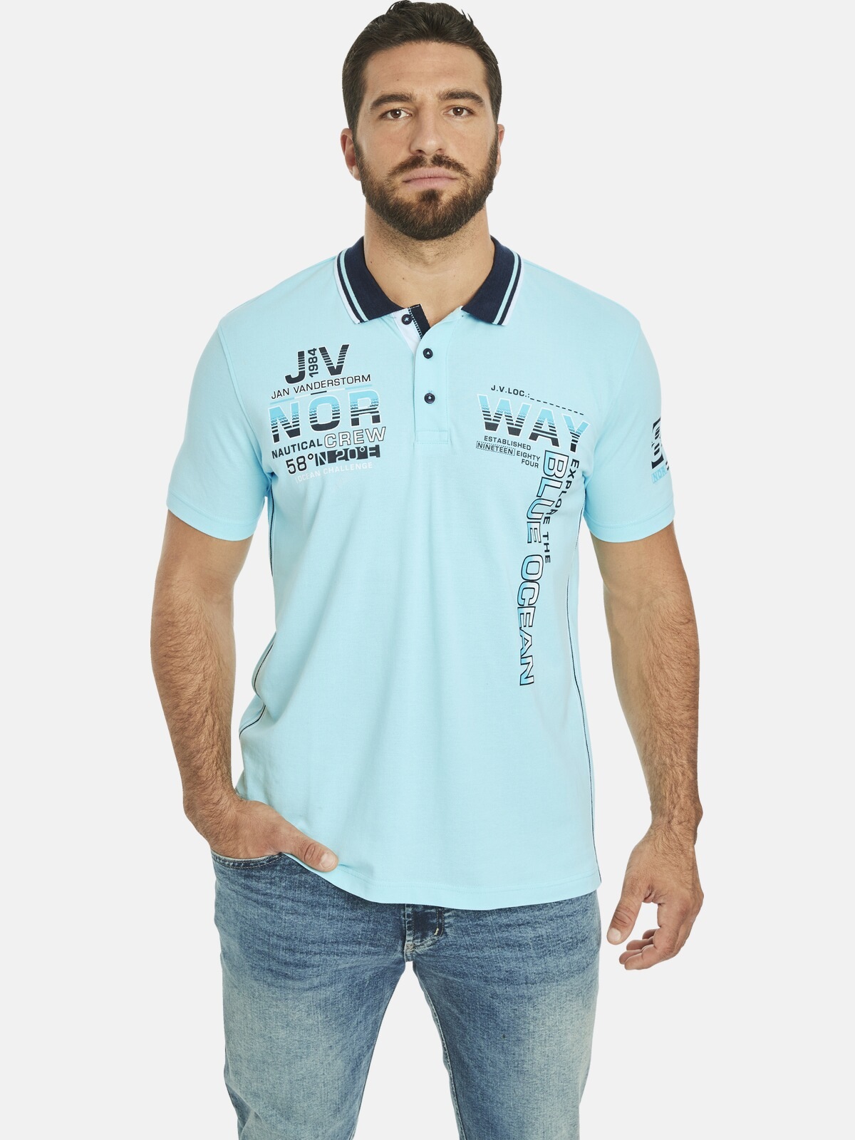 Jan Vanderstorm Poloshirt "Poloshirt JERKER", aus weichem Baumwoll-Piqué