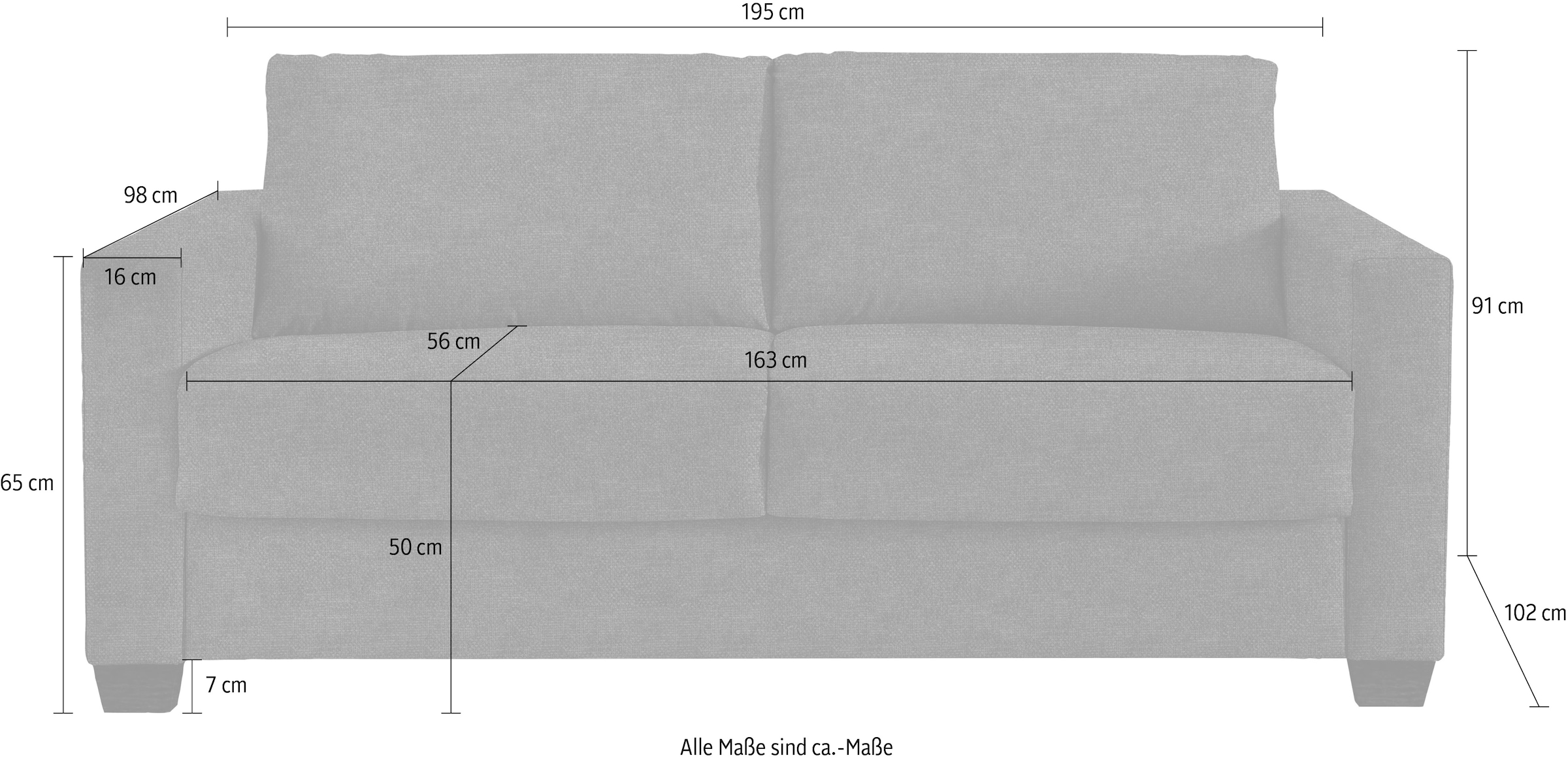 Bali Schlafsofa »Denver, Dauerschläfer«, in 140er und 160er Breite, inkl. Ergoflex-Unterfederung