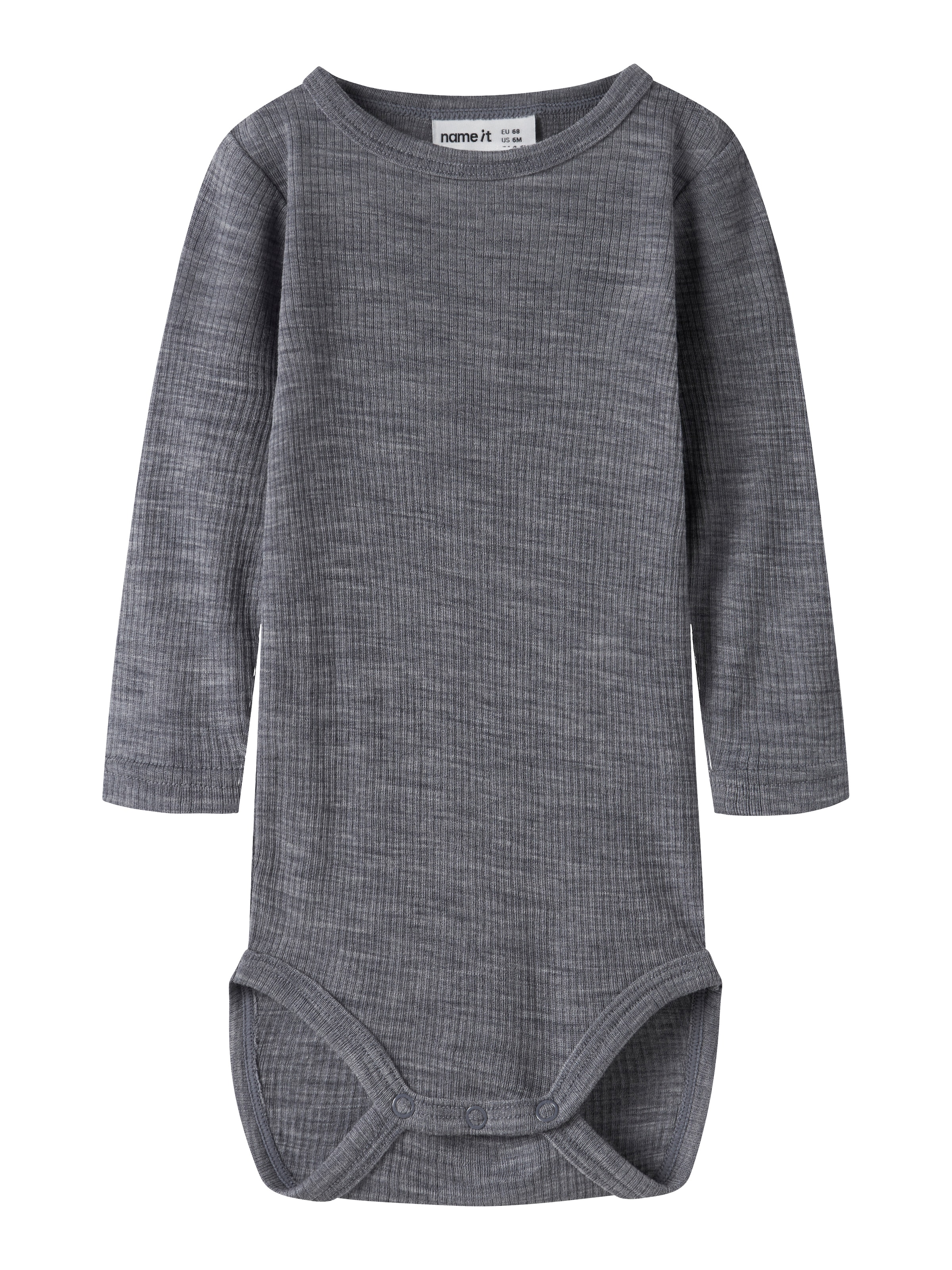 Name It Langarmbody "NBNWAX WOOL RIB LS BODY NOOS" aus reiner Merinowolle