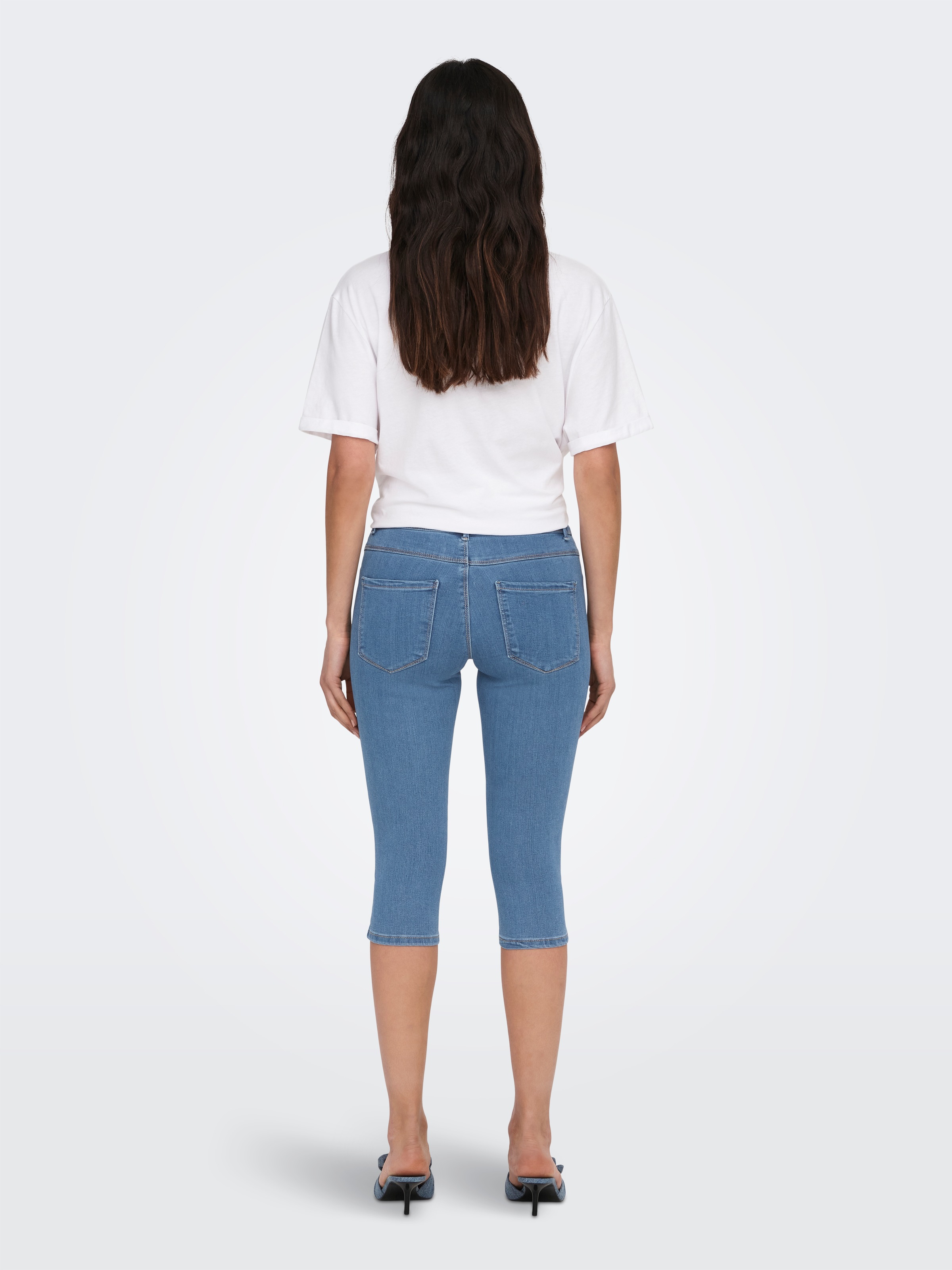 ONLY Caprijeans »ONLRAIN – Skinny Fit mit mittlerer Leibhöhe für moderne Silhouette«, skinny fit, Denim/Jeans, Viskosemischung, unifarben, pflegeleicht