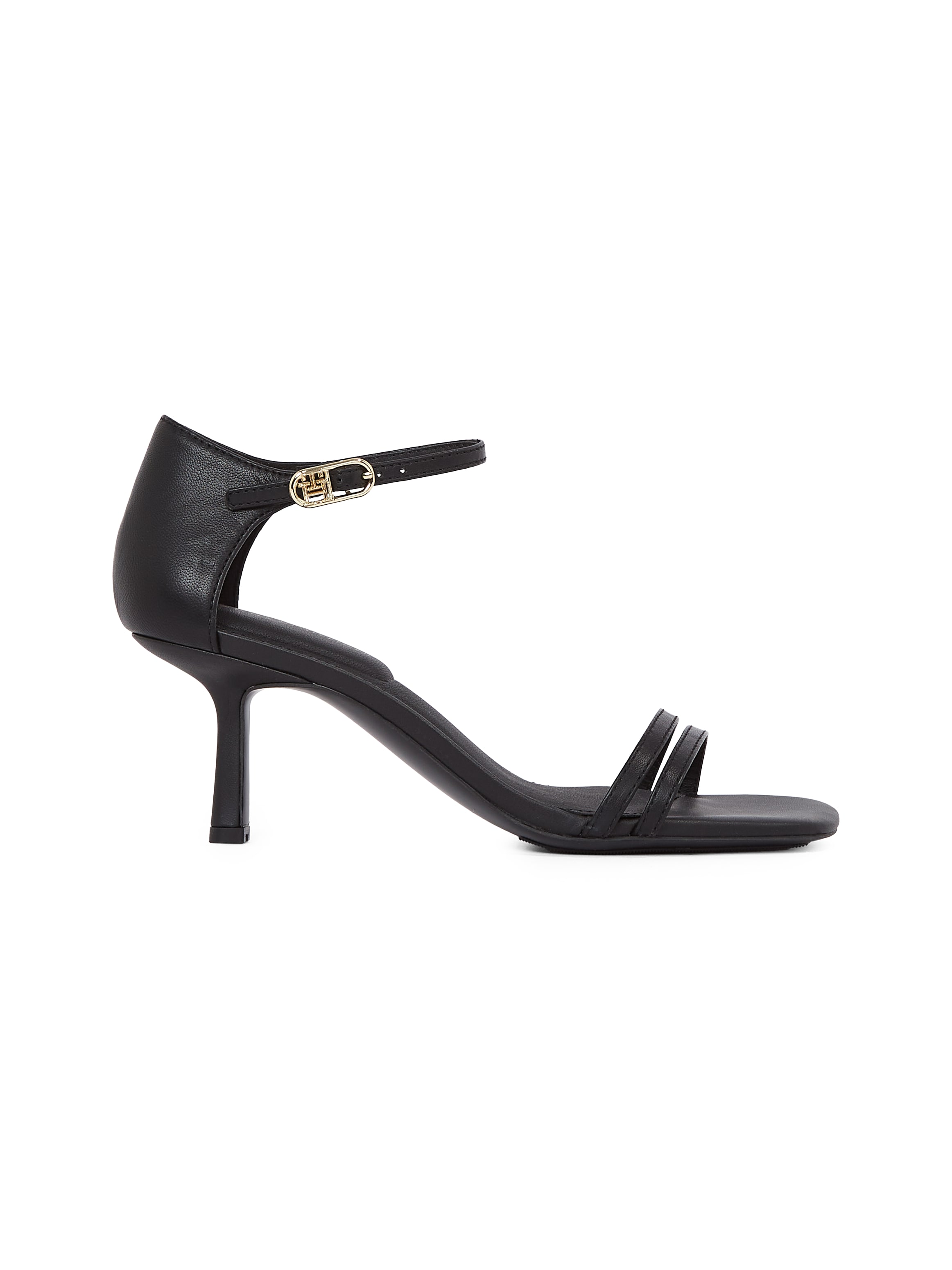 Tommy Hilfiger High-Heel-Sandalette »KITTEN HEEL SANDAL LEATHER«, Stilettoabsatz, Partyschuh, Abendschuh, verstellbares Fesselriemchen