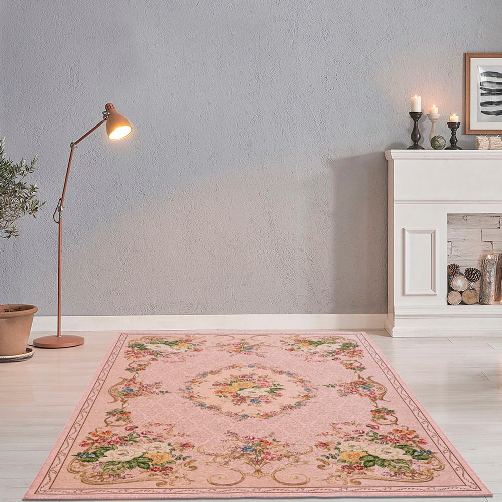 THEKO Teppich »Flomi Floral«, rechteckig, 3 mm Höhe, gewebt, Blumen Design, ideal im Wohnzimmer & Schlafzimmer