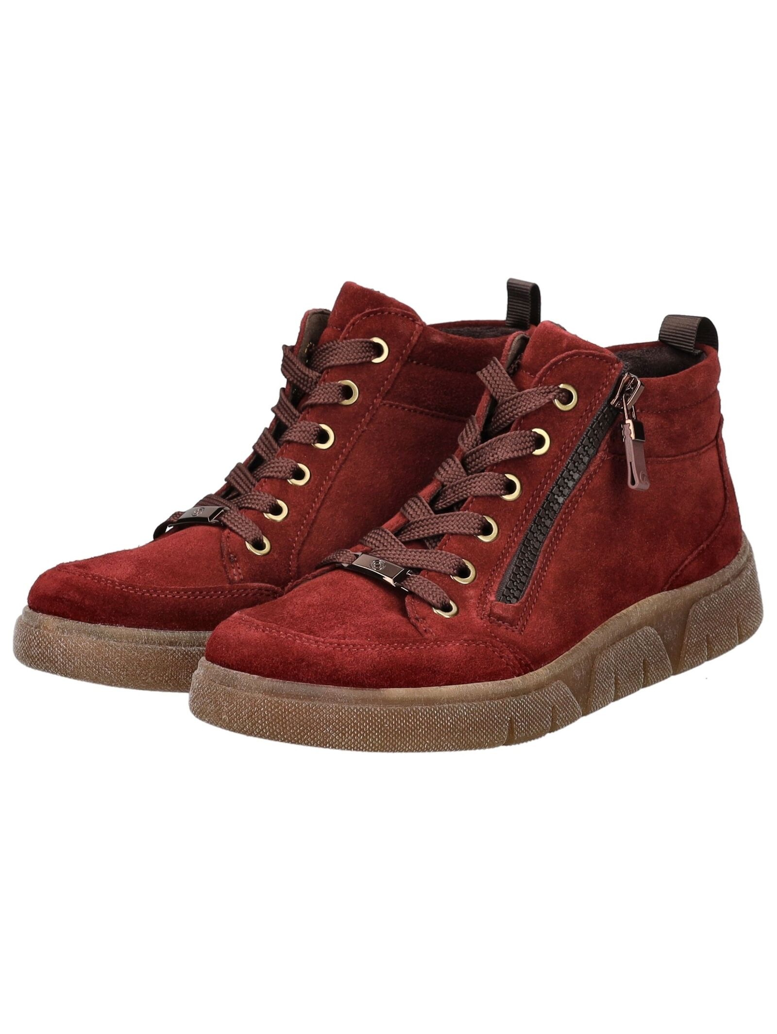 Sneaker ARA "Ara Sneaker Veloursleder", Damen, Gr. 38, rot (burgundy), Veloursleder, Schuhe Sneaker 3
