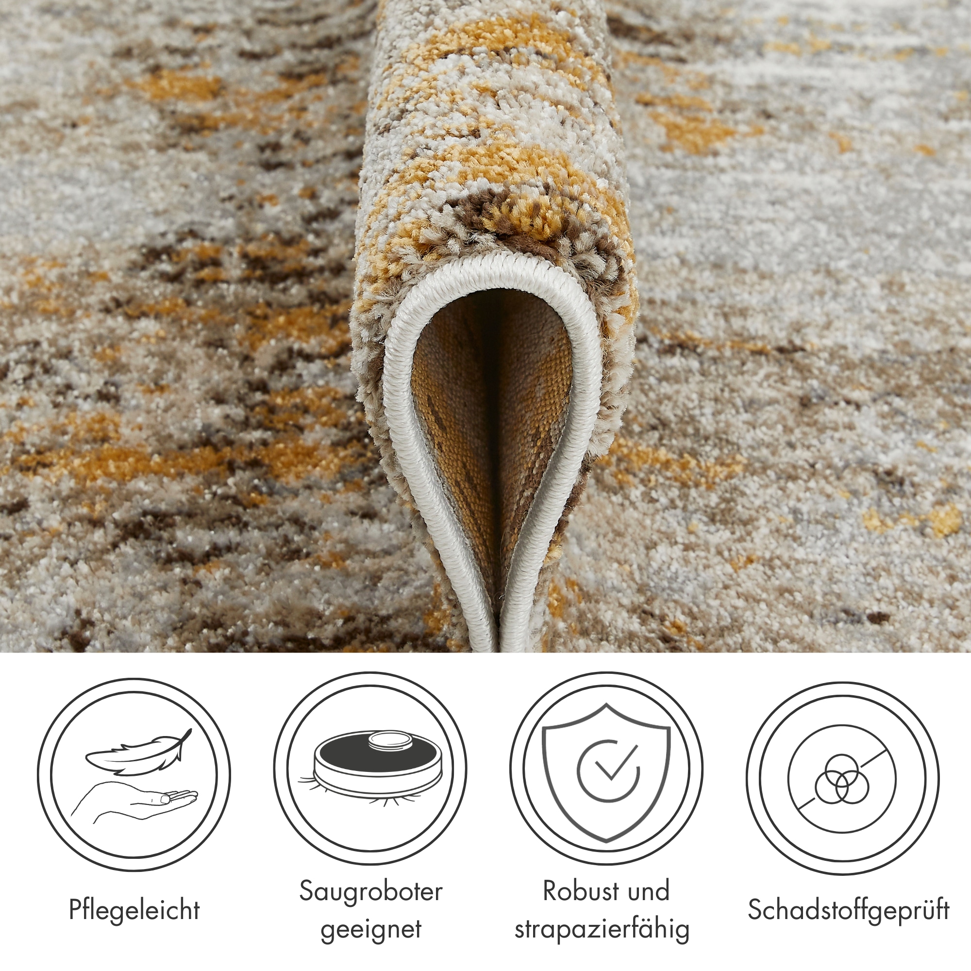 LUXOR living Teppich »Montreal«, oval, 12 mm Höhe, Kurzflor, modernes Design, Wohnzimmer, Schlafzimmer