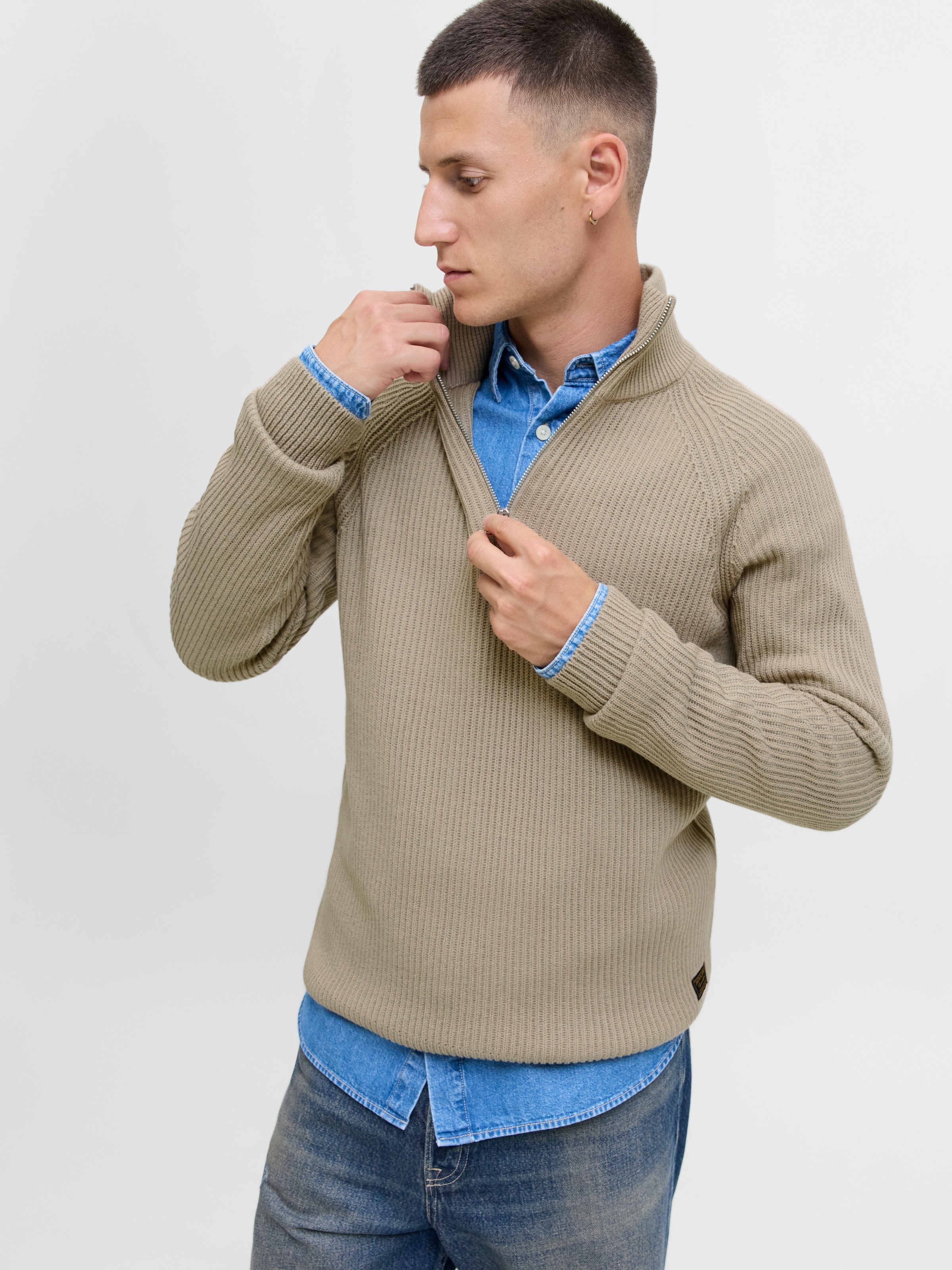 Jack & Jones Troyer »JJPANNEL KNIT HALF ZIP AW25«