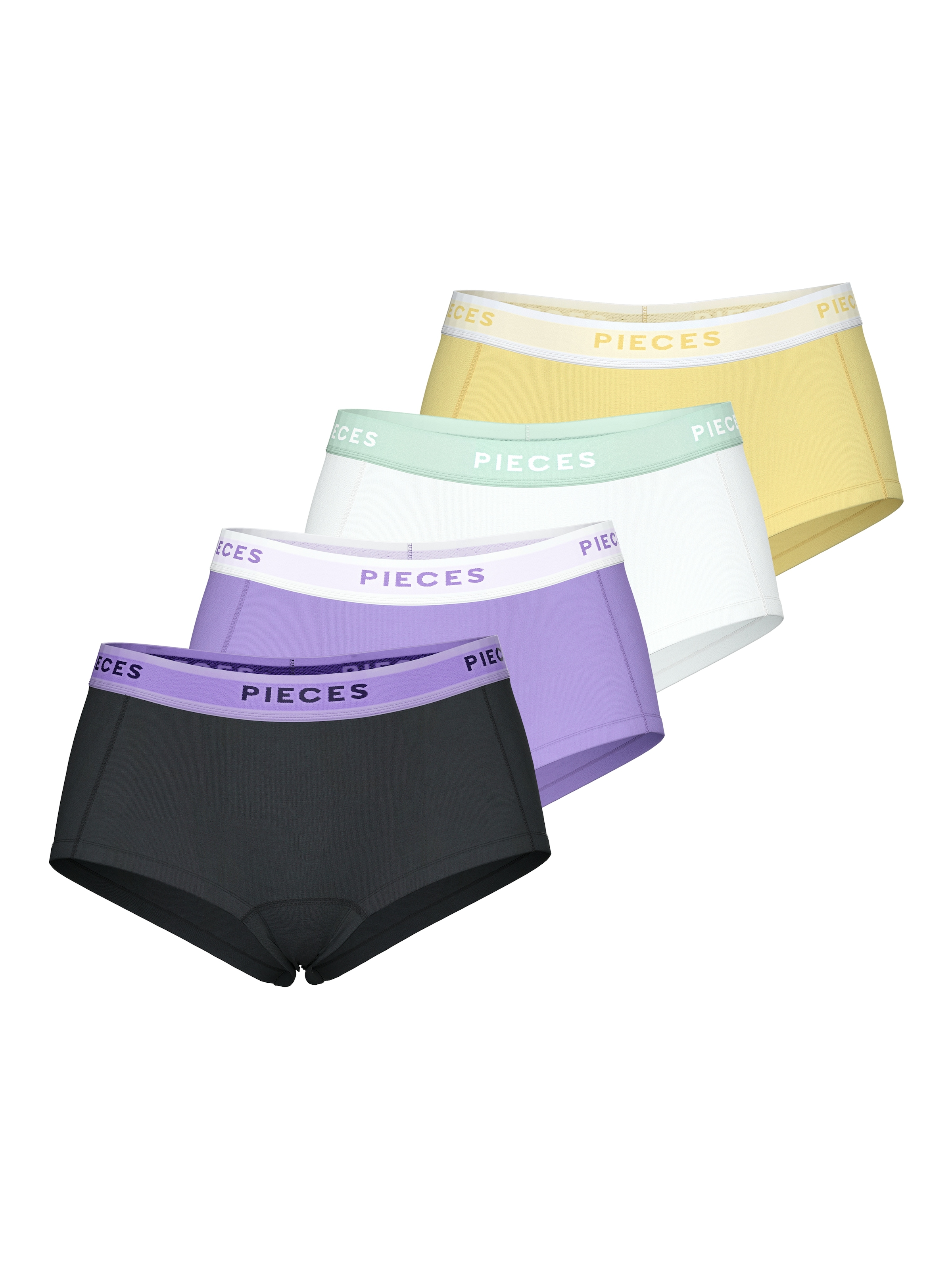 pieces Hipster "PCLOGO LADY 4 PACK SOLID NOOS BC" Packung, 4er-Pack, 4 tlg. günstig online kaufen