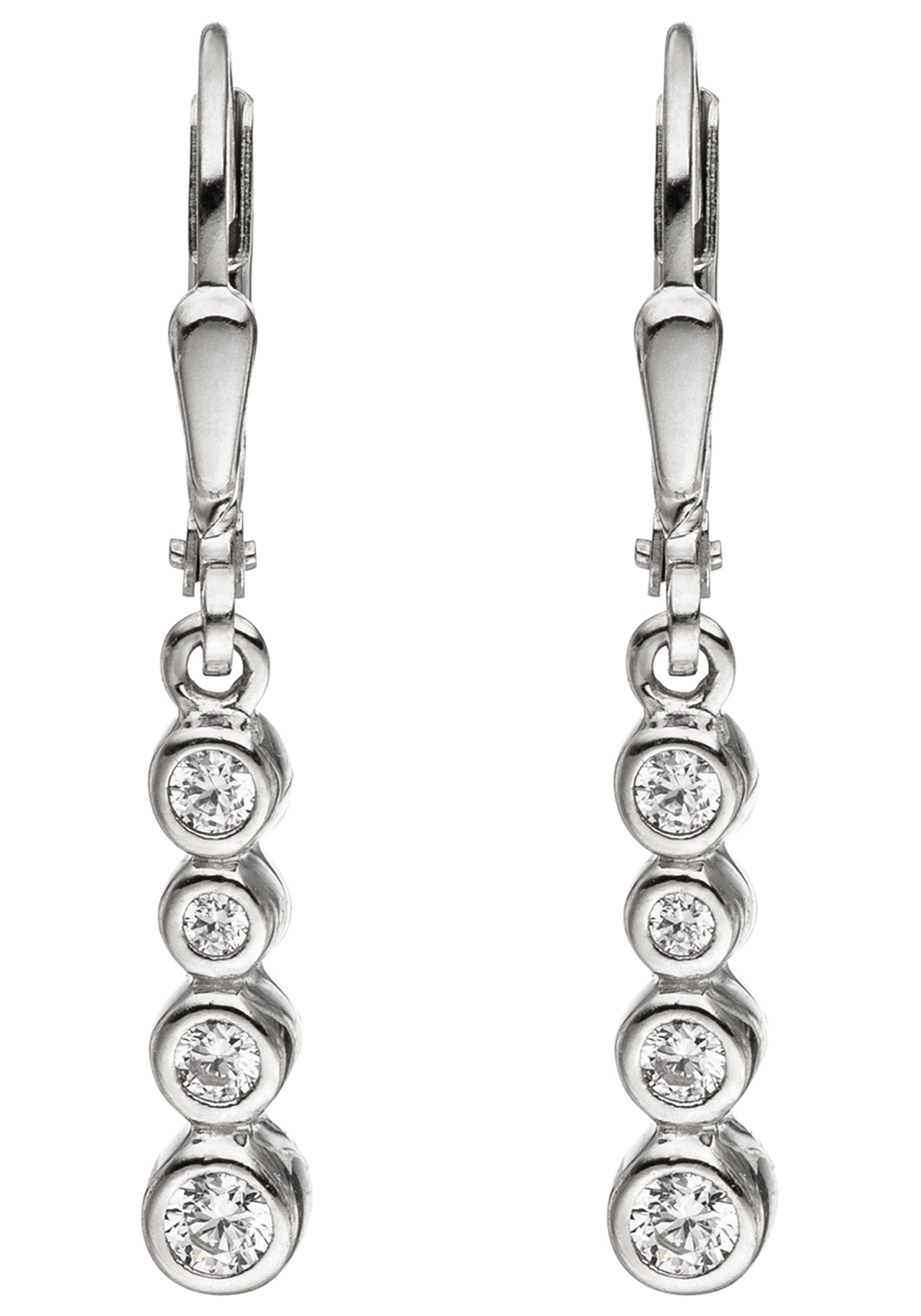 JOBO Paar Ohrhänger 925 Silber mit Zirkonia