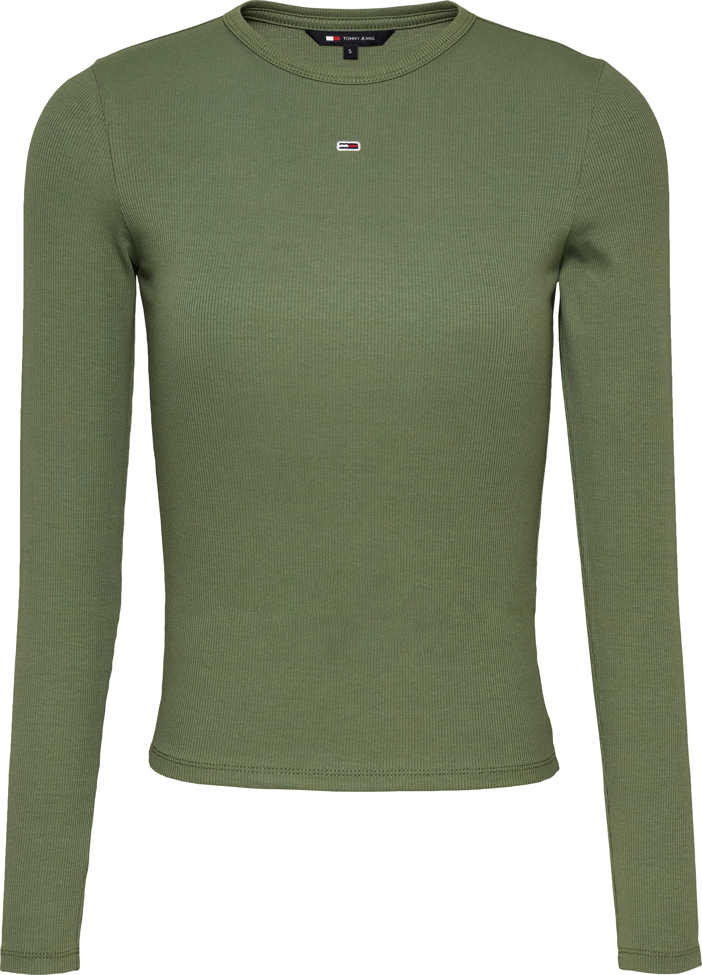 Tommy Jeans Langarmshirt »TJW SLIM ESSENTIAL RIB LS«, mit Logostickerei