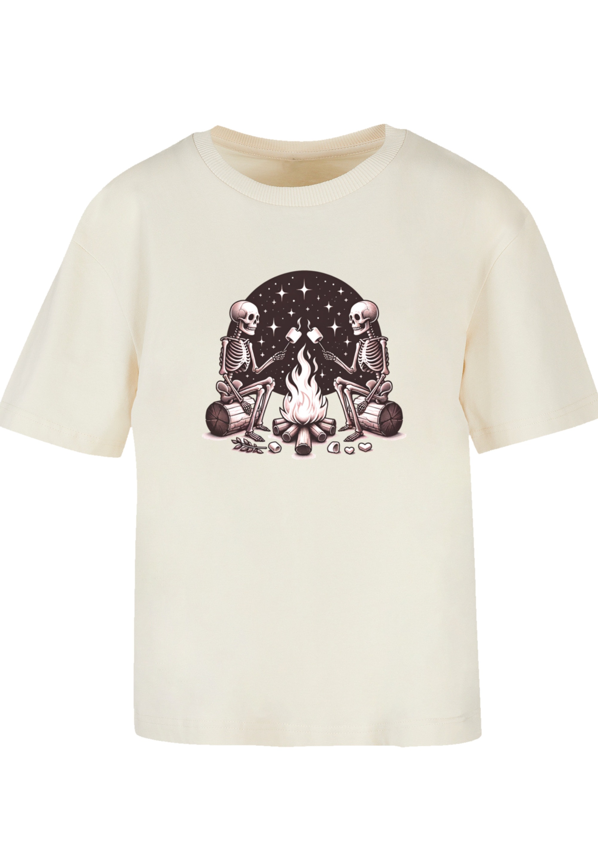 F4NT4STIC T-Shirt »Skelette Lagerfeuer Marshmallow« Premium Qualität