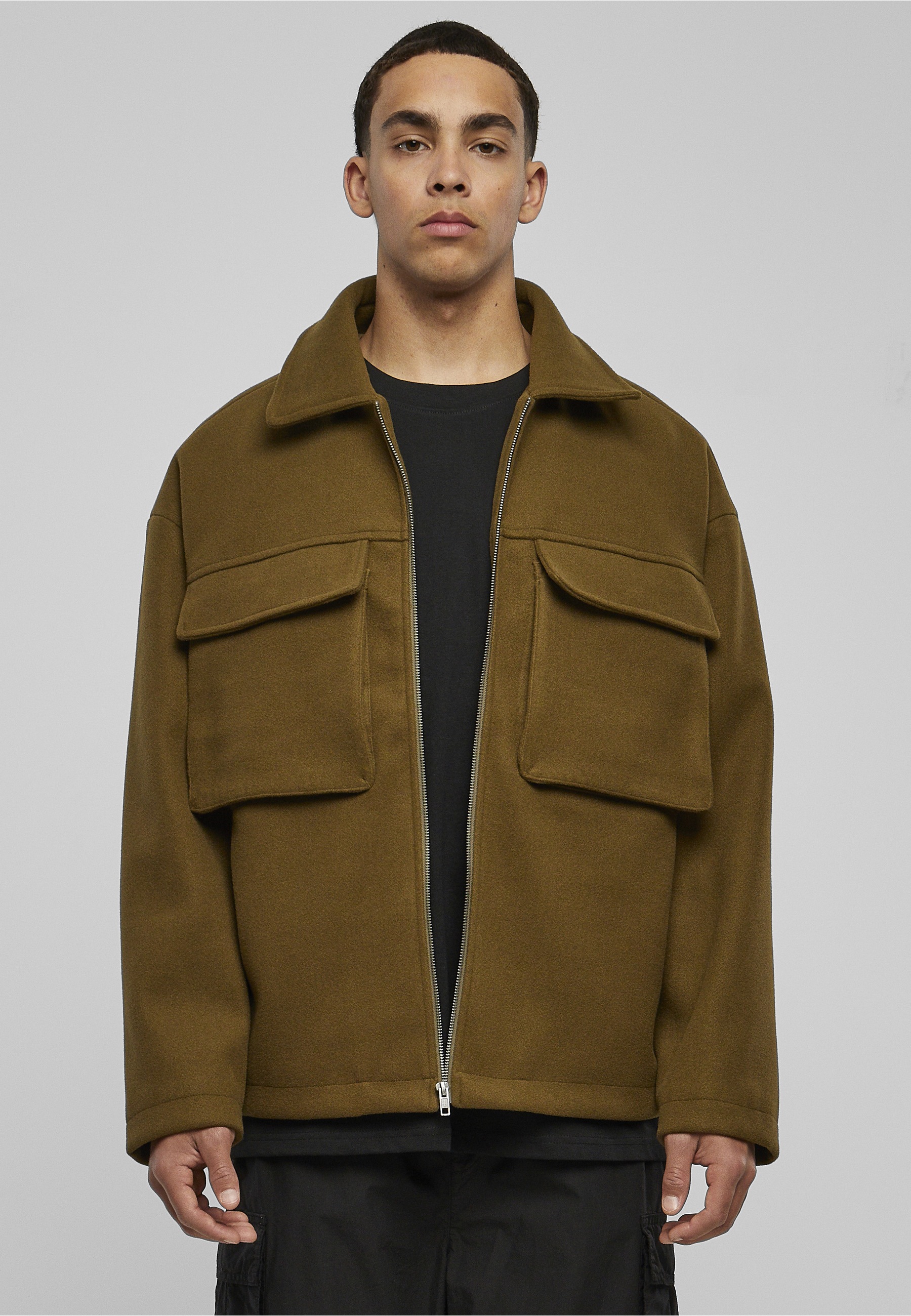 URBAN CLASSICS Allwetterjacke »Urban Classics Herren Big Pocket Blouson« 1 Stk. tlg. ohne Kapuze