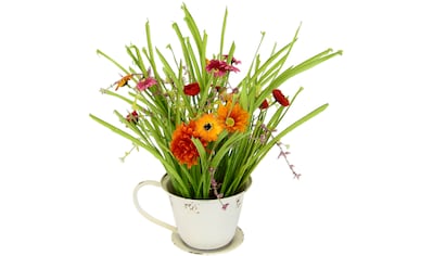 DELAVITA Kunstpflanze »Sylke«, Pflanztasse aus Metall, Gras, im Topf kaufen