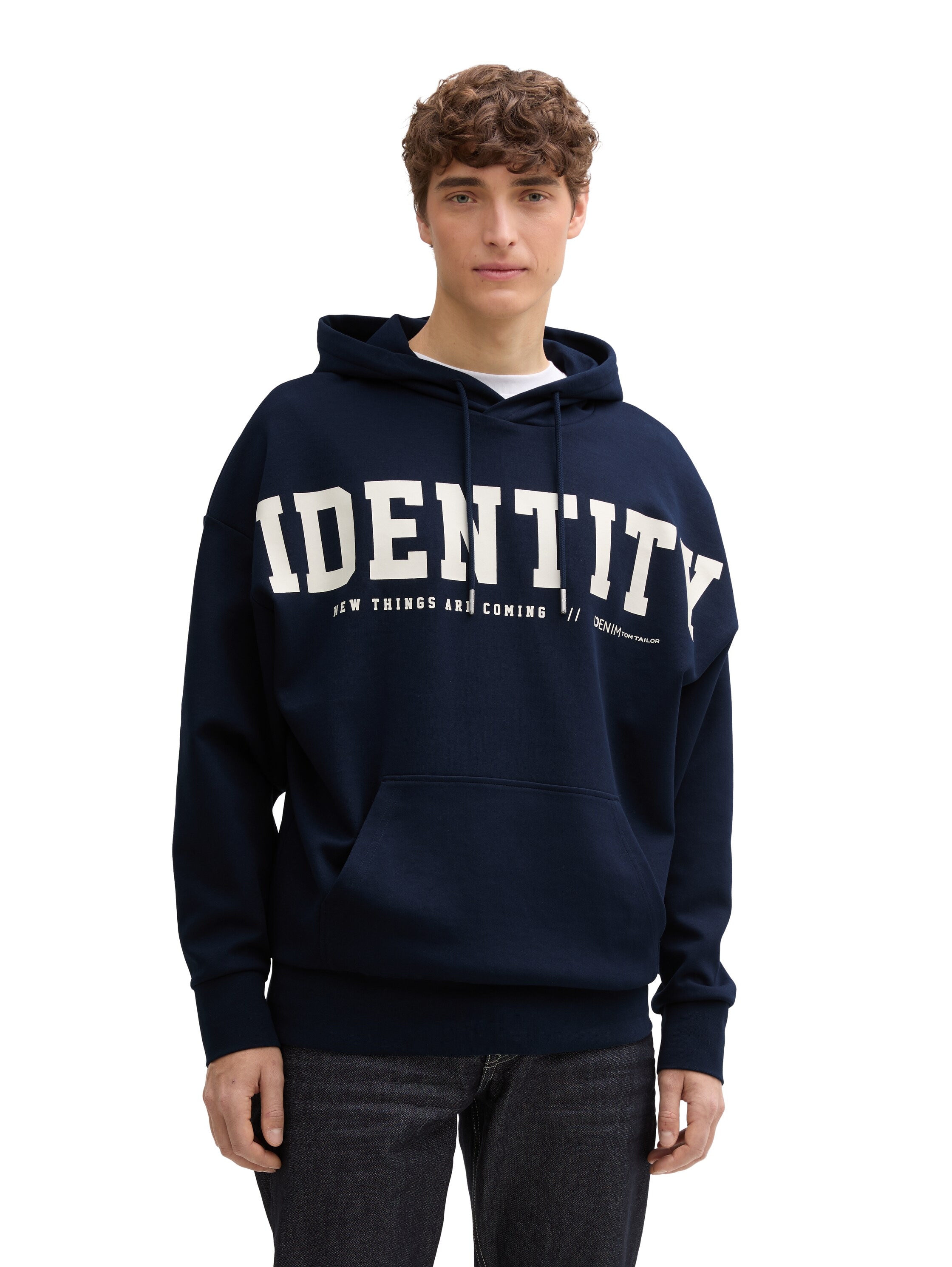 TOM TAILOR Denim Kapuzensweatshirt, mit Statement-Print günstig online kaufen