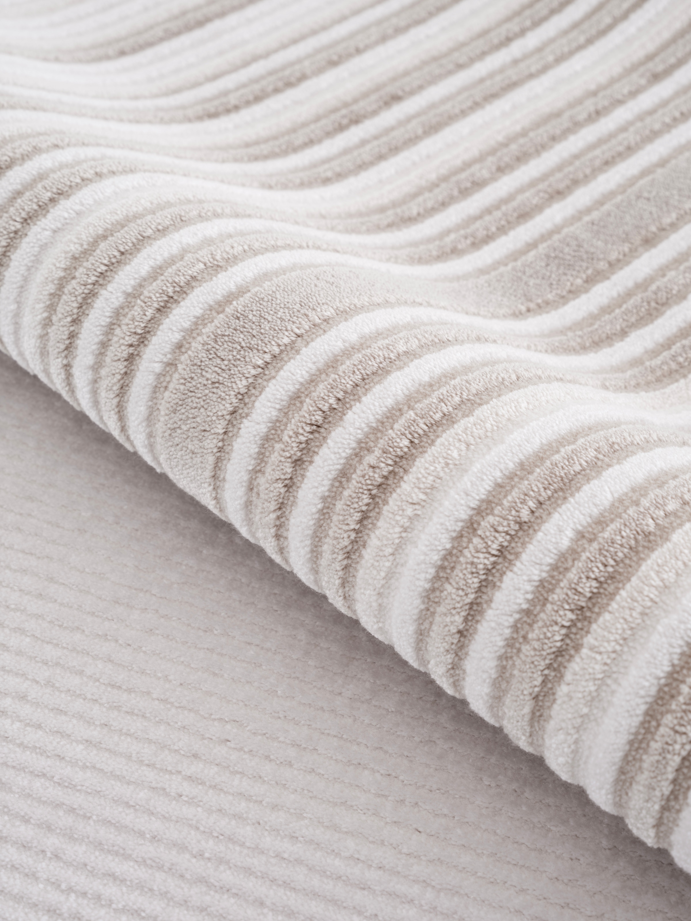 Calvin Klein home Teppich »Glow, mit Fransen, Designerteppich« rechteckig 8 mm Höhe Hoch-Tief, 3D Optik, skandinavischer Stil, Wohnzimmer, Schlafzimmer
