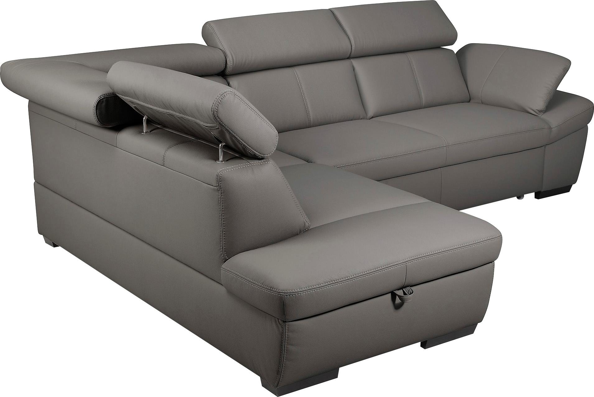 exxpo - sofa fashion Ecksofa »Salerno, klassisch modernes Funktionssofa, hoher Sitzkomfort, L-Form«, inkl. Kopf- und Armteilverstellung, wahlweise mit Bettfunktion
