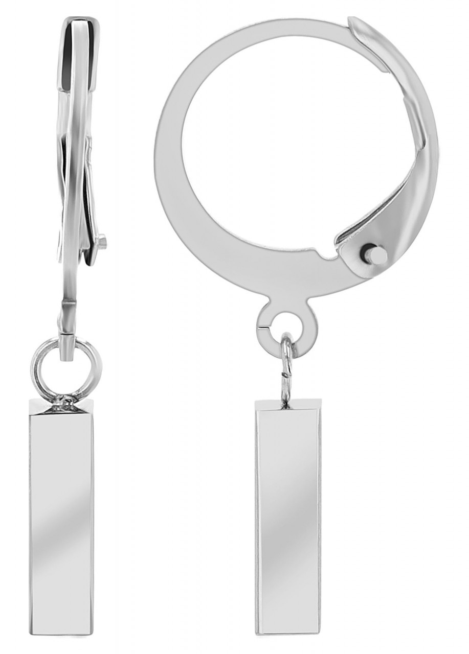 Paar Ohrhänger ADELIA´S "Damen Ohrhänger aus Edelstahl Ø 9 mm", silber, Ohrringe, Damen, Damen, Edelstahl 2