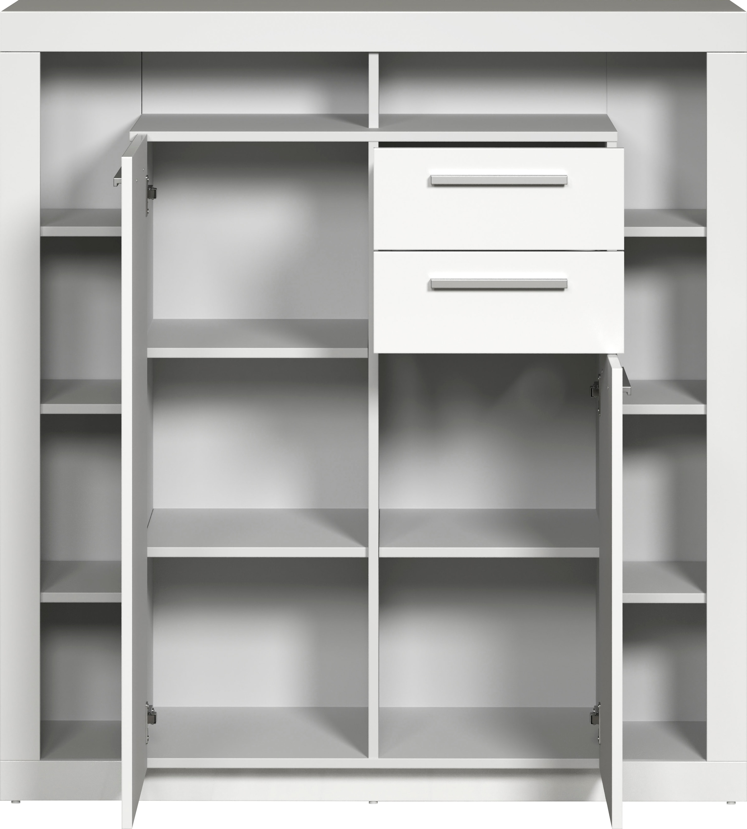 INOSIGN Highboard »Gwendolyn«, (1 St.), Moderner Wohnzimmerschrank mit vielen Ablagen - (B/T/H) 121/40/128 cm