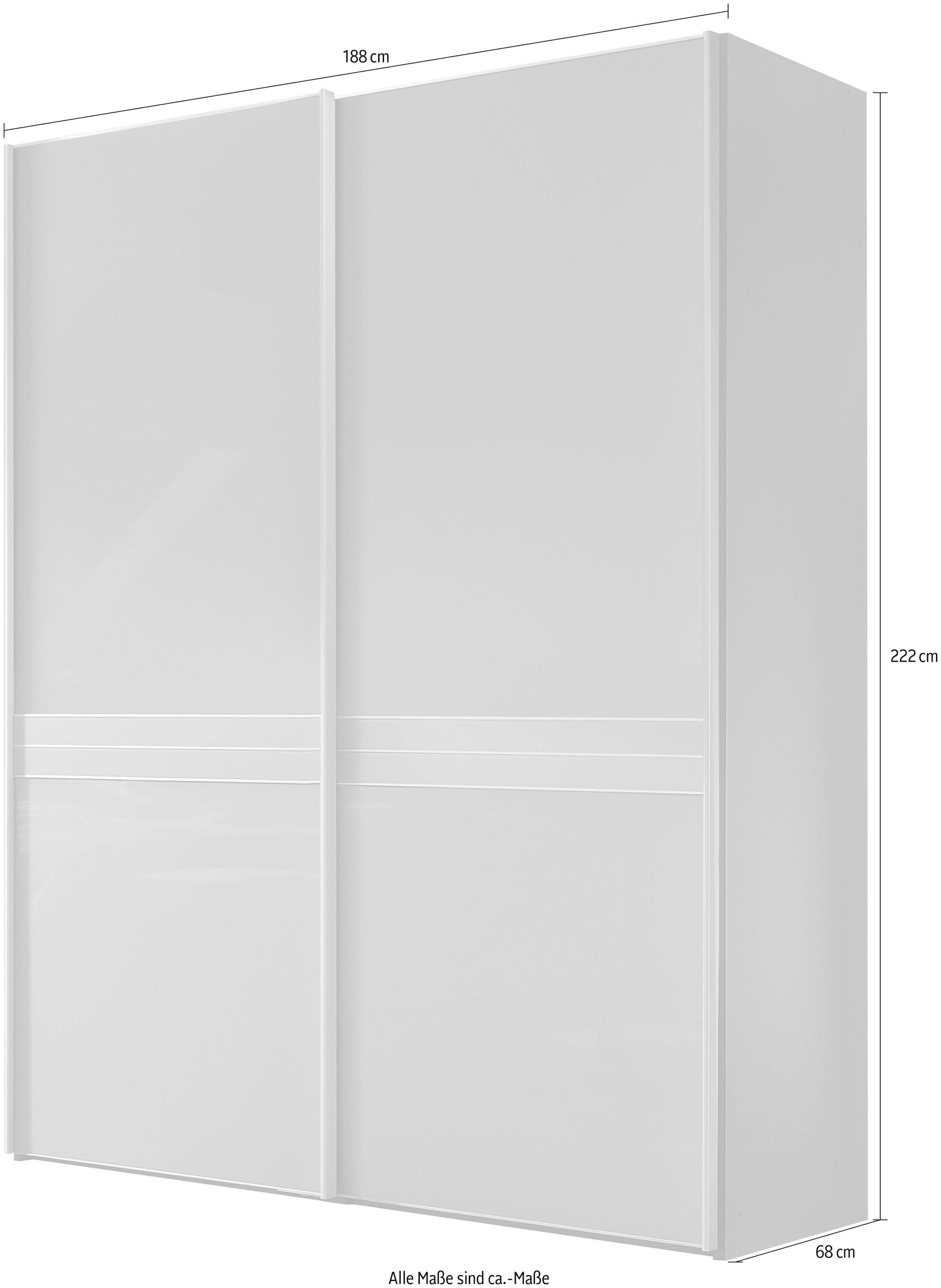 STAUD Schwebetürenschrank »Sinfonie Plus, edles Design in hochwertiger Qualität, Made in Germany«, Mittelband in Mattglas und vier verschiedenen Ausstattungsvarianten