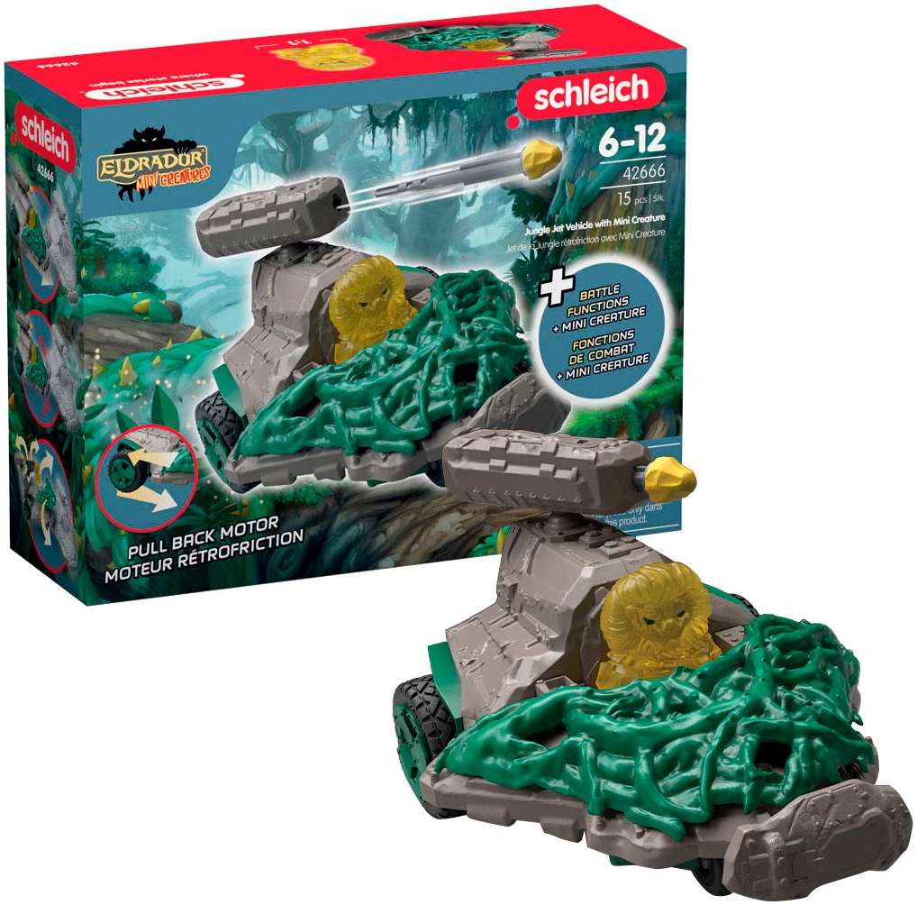 Schleich® Spielzeug-Auto »ELDRADOR® CREATURES, Dschungel Düsenjet Fahrzeug (42666)«, mit Mini Cretaure; Made in Europe