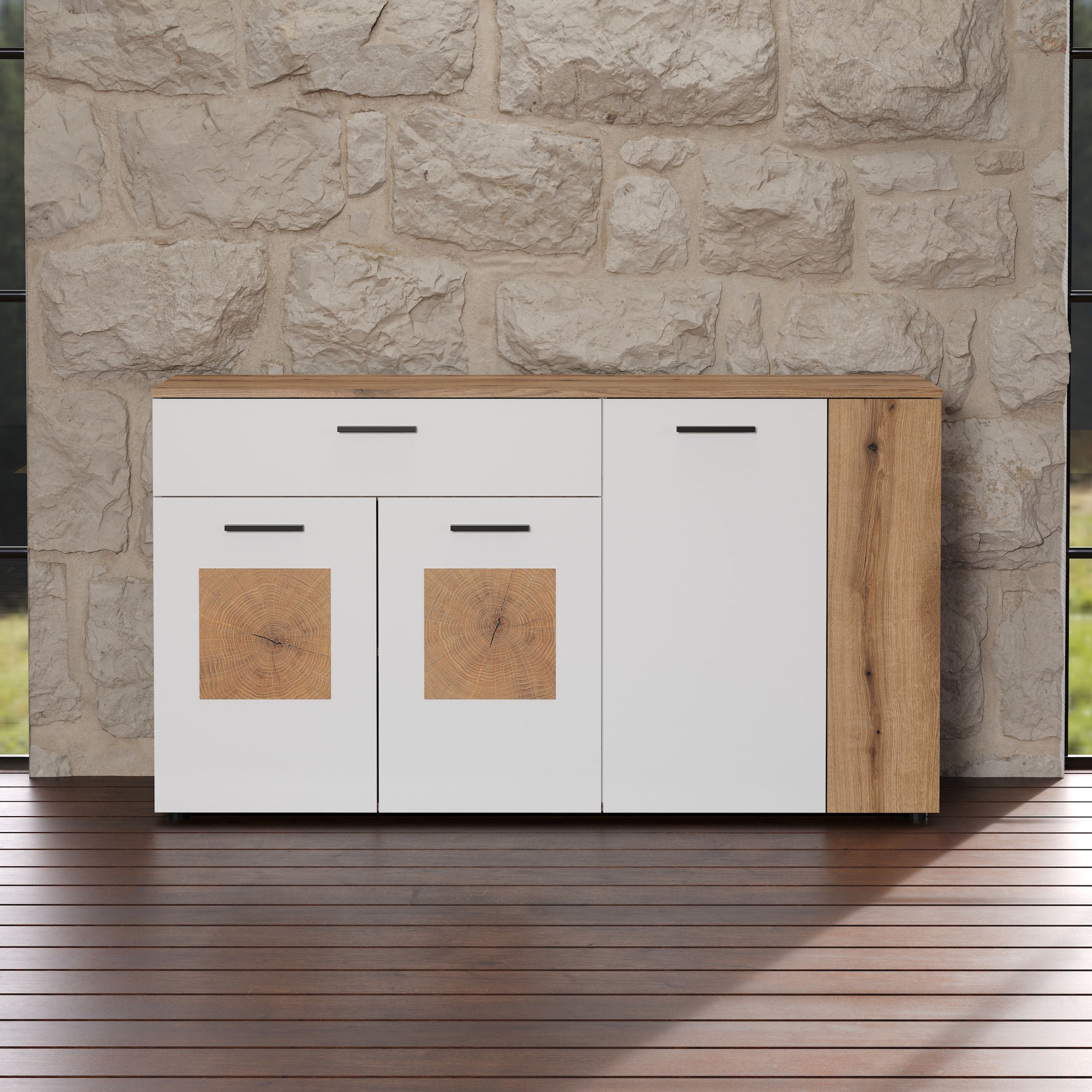 INOSIGN Sideboard "Linz" 1 Stk. tlg. Kommode mit Hirnholzapplikationen - Sc günstig online kaufen