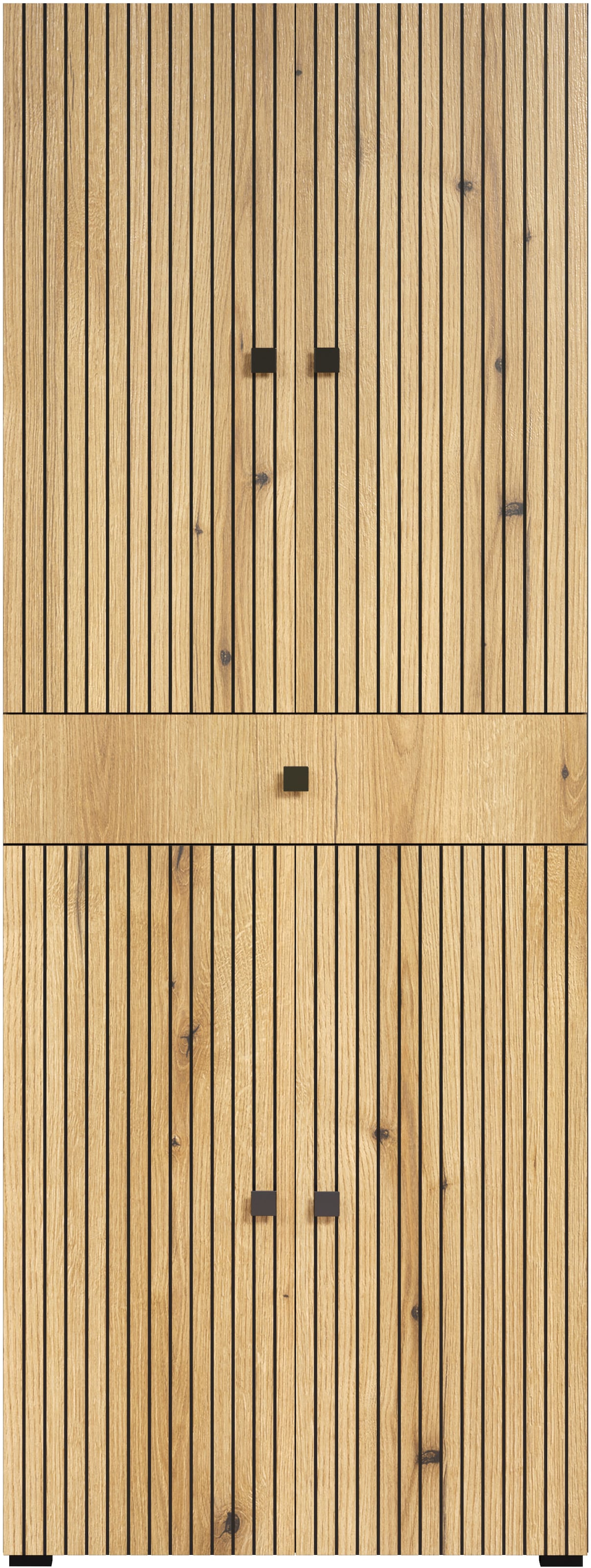 welltime Hochschrank »Amrum«, (1 St.), Breite 40cm, geräumiger Hochschrank Eiche Rillenoptik Badschrank