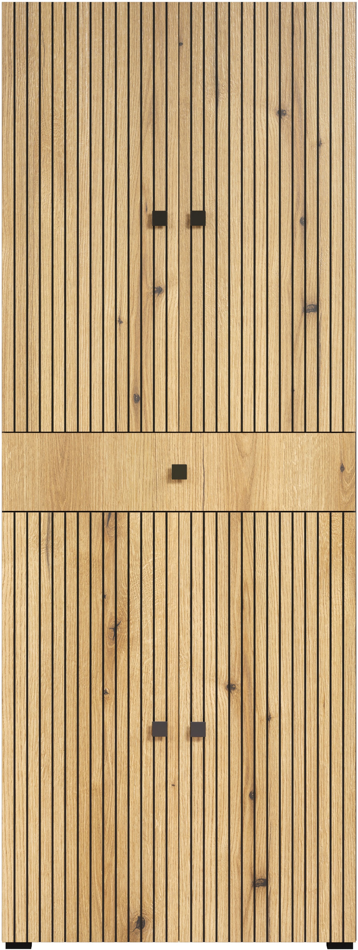 Thumbnail - welltime Hochschrank "Amrum", Breite 40cm, geräumiger Hochschrank Eiche Rillenoptik Badschrank