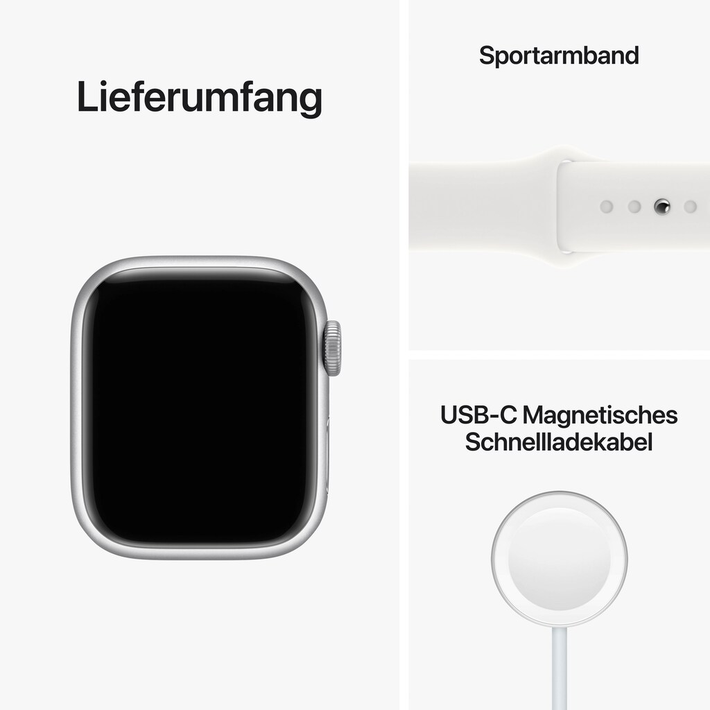 Apple Watch »Watch Series 8 GPS + Cellular 41mm«, (Die Zukunft der Gesundheit. Am Handgelenk.)