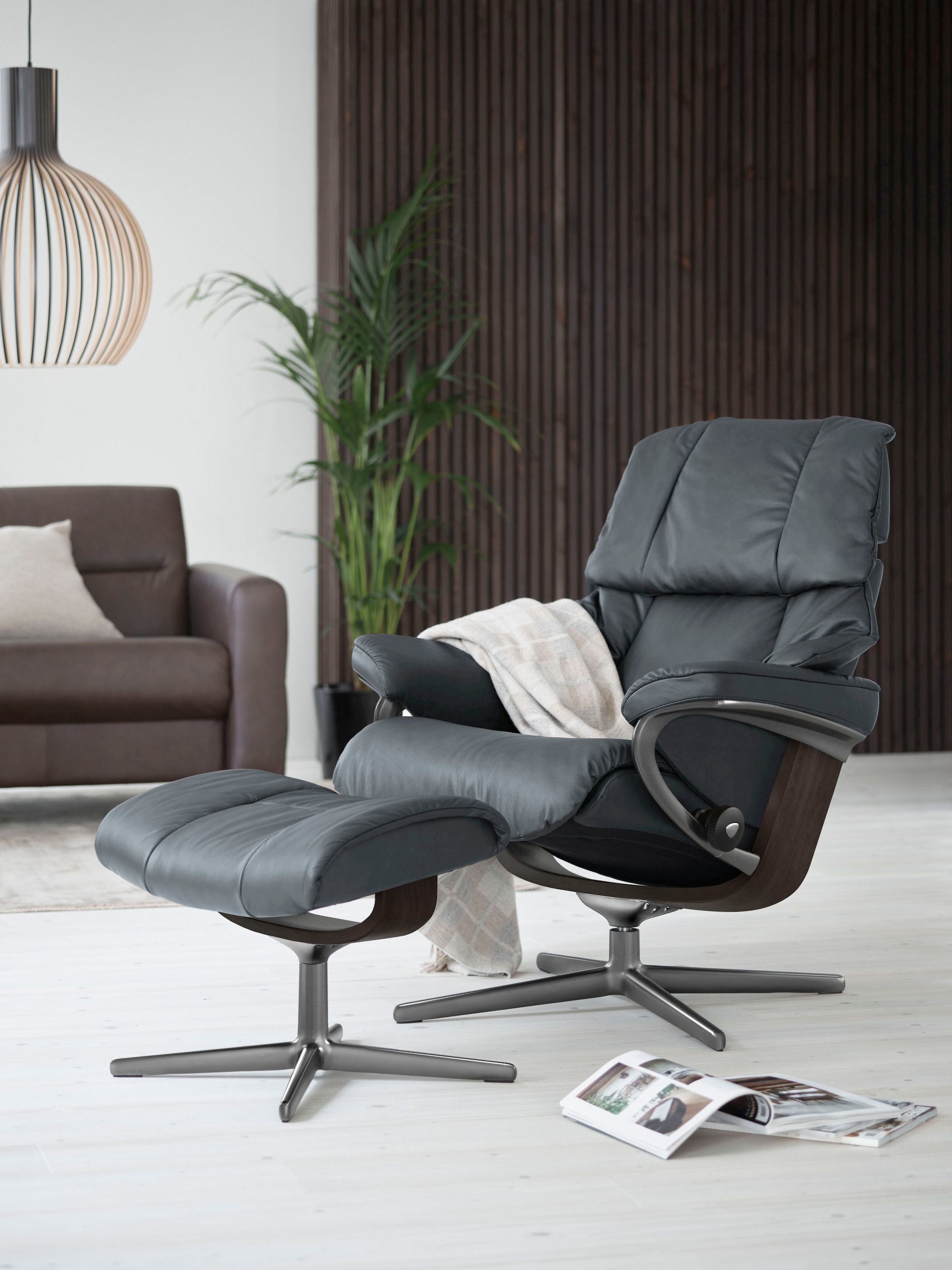 Stressless Fußhocker "Reno", mit Cross Base, Größe S, M & L, Holzakzent Wenge