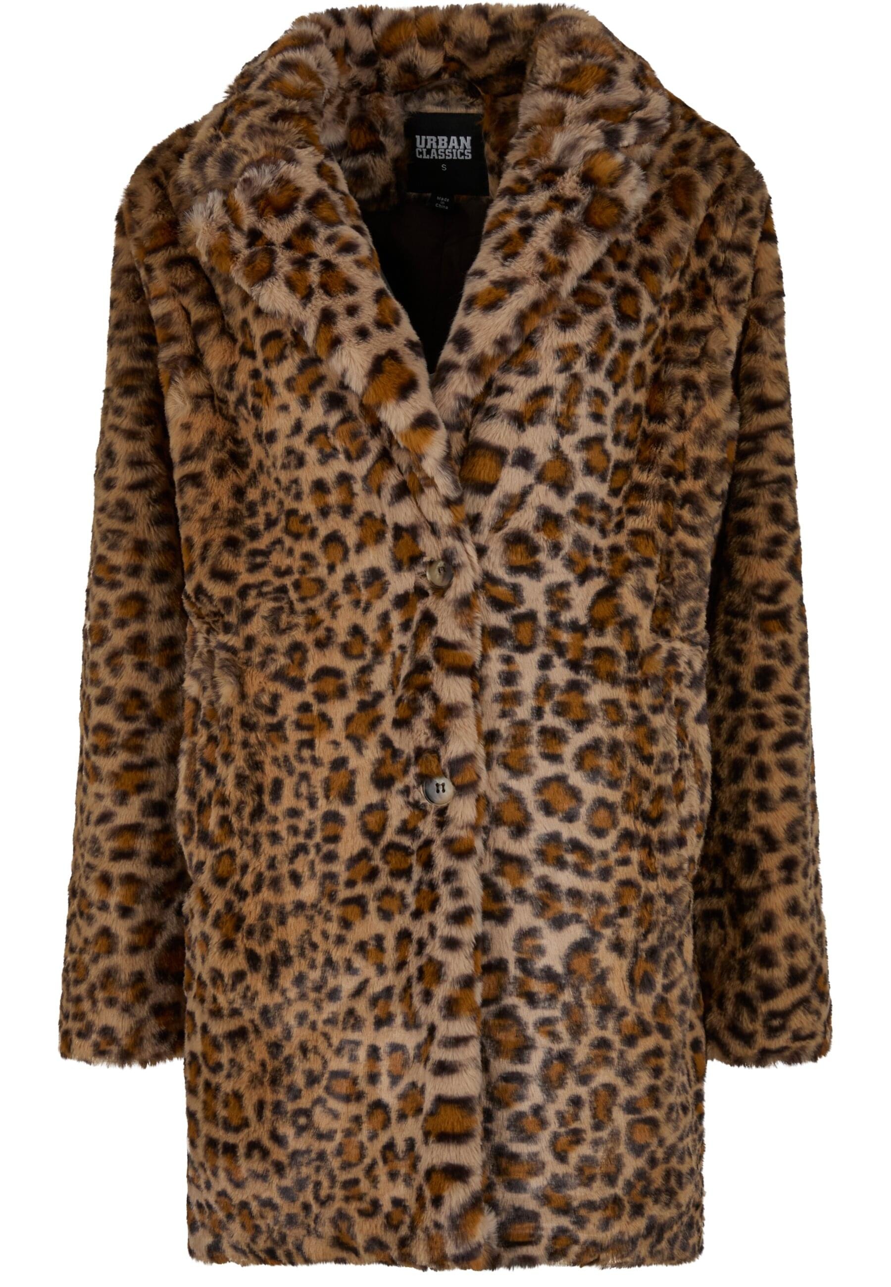 URBAN CLASSICS Winterjacke "Urban Classics Ladies Oversized Faux Fur Leo Co günstig online kaufen