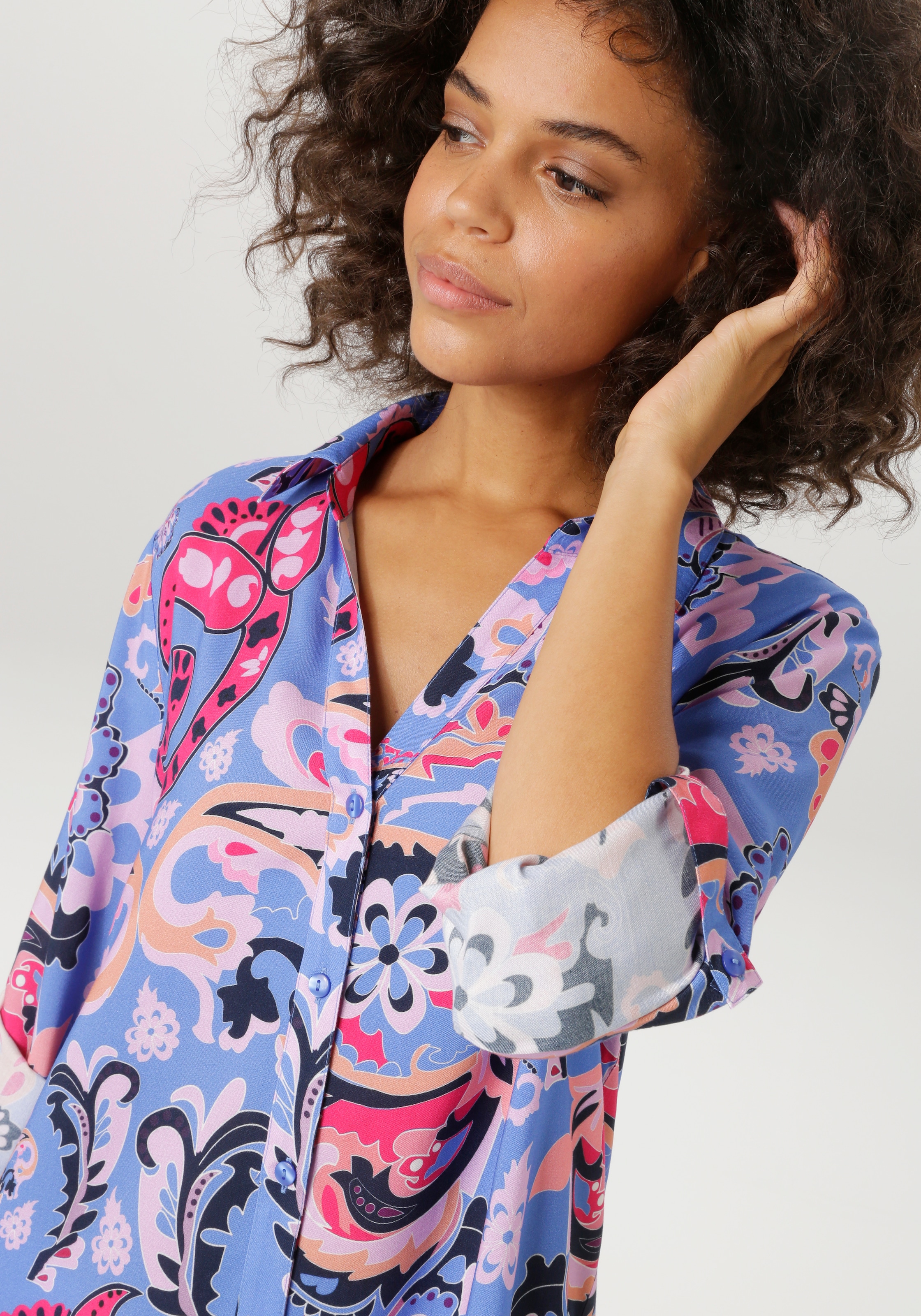 Aniston CASUAL Hemdbluse mit farbenfrohem, grafischen Druck - NEUE KOLLEKTION