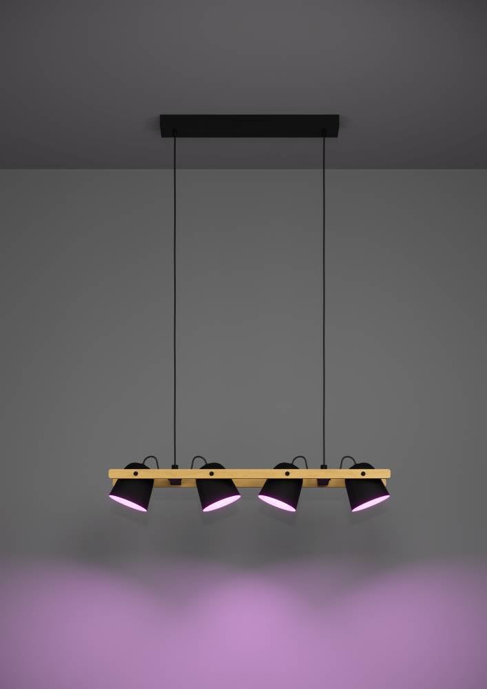 EGLO Hängeleuchte »HORNWOOD-Z«, 4 flammig, Leuchtmittel LED-Modul | LED fest integriert, FSCM70HB, ZigBee, App und Sprachsteuerung Alexa, RGB, dimmbar