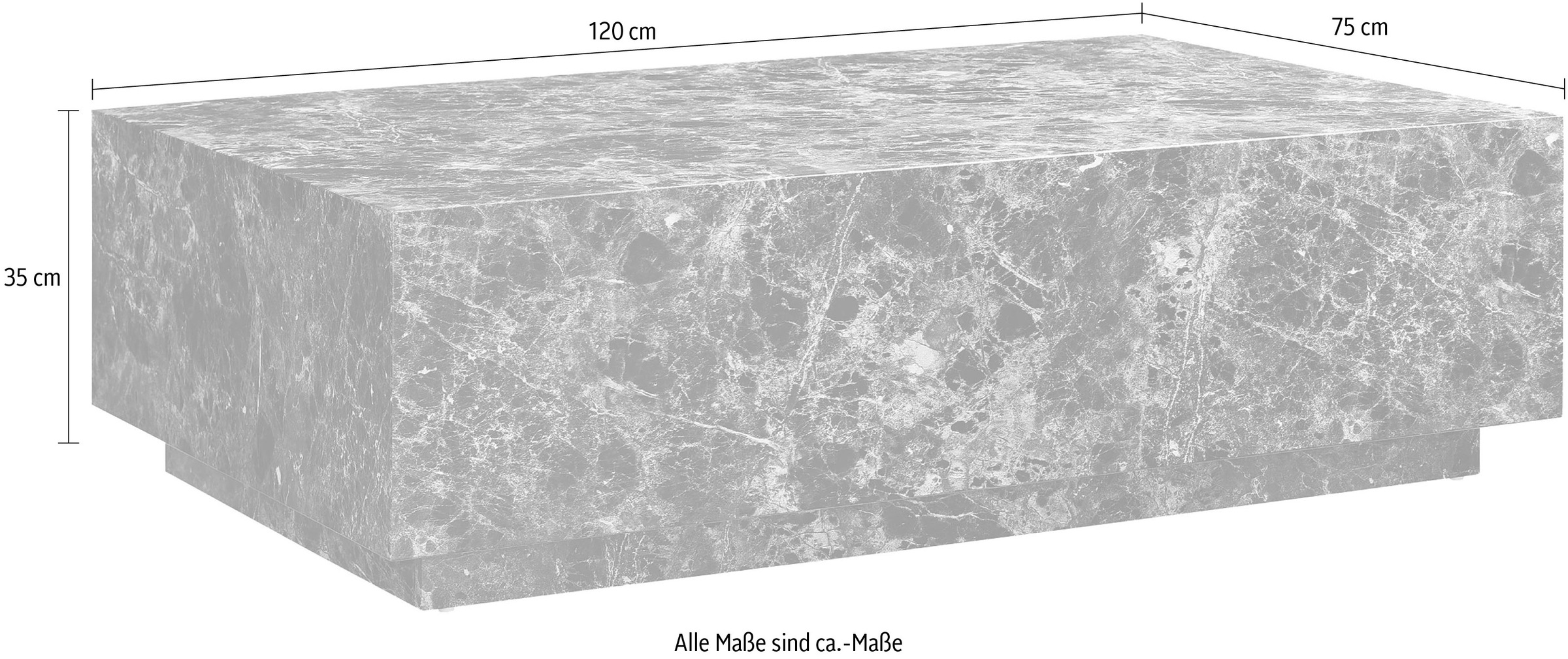 SalesFever Couchtisch »Almeria Beistelltisch B/T 120/75 cm«, rechteckig 120x75 cm, in Marmoroptik foliert
