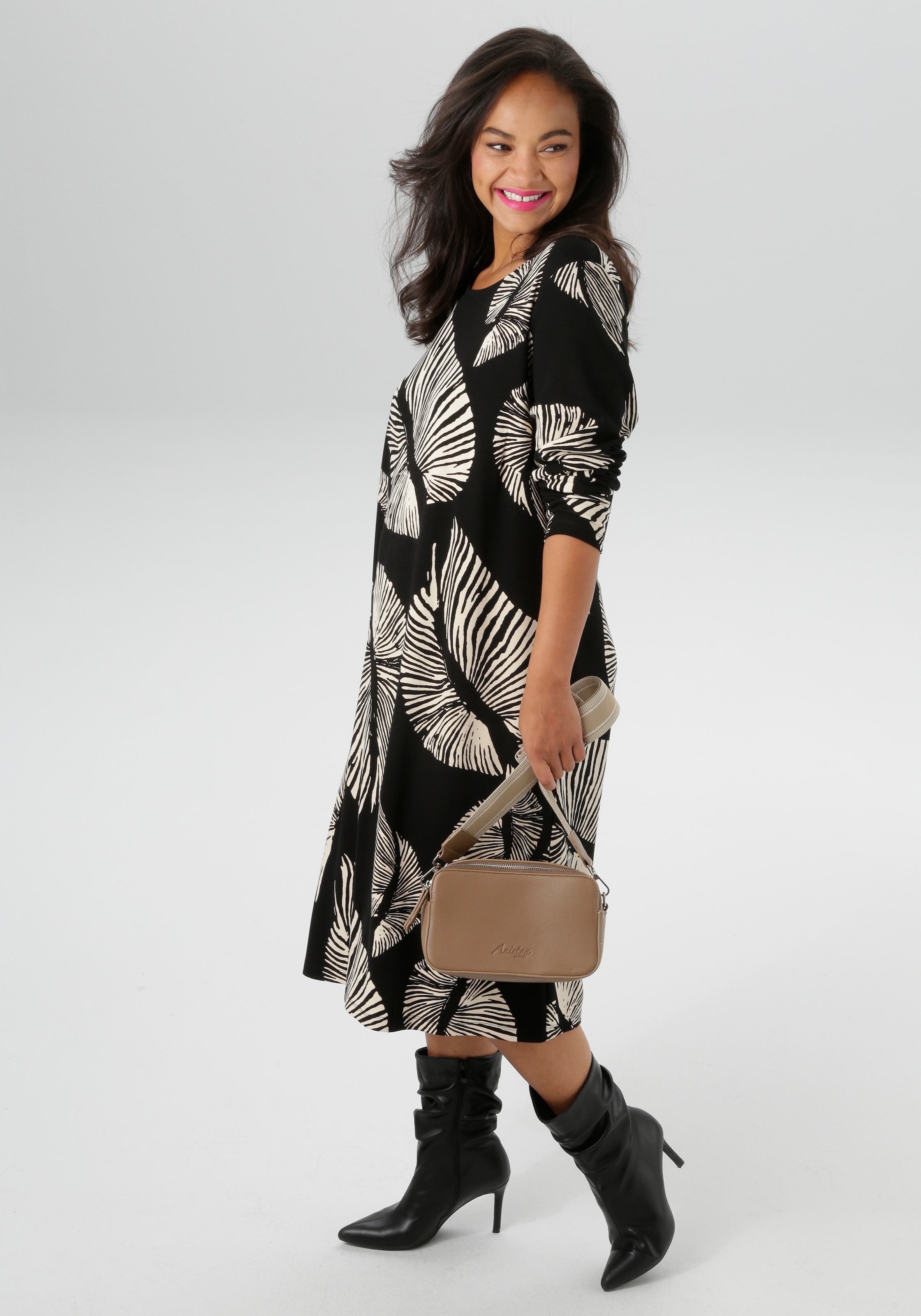 Aniston PLUS Jerseykleid, aus weicher Milano Rib-Qualität - NEUE KOLLEKTION günstig online kaufen