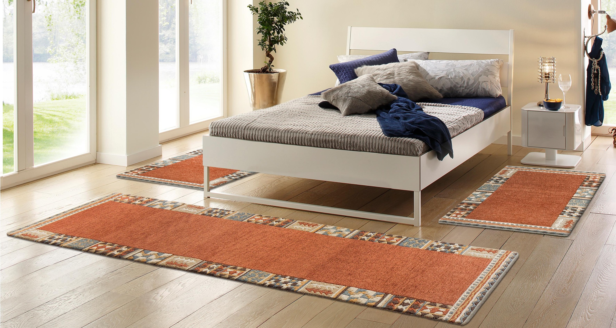 THEKO Bettumrandung "Nuno, handgearbeitet, mit Bordüre" Höhe 14 mm 3 Stk. t günstig online kaufen