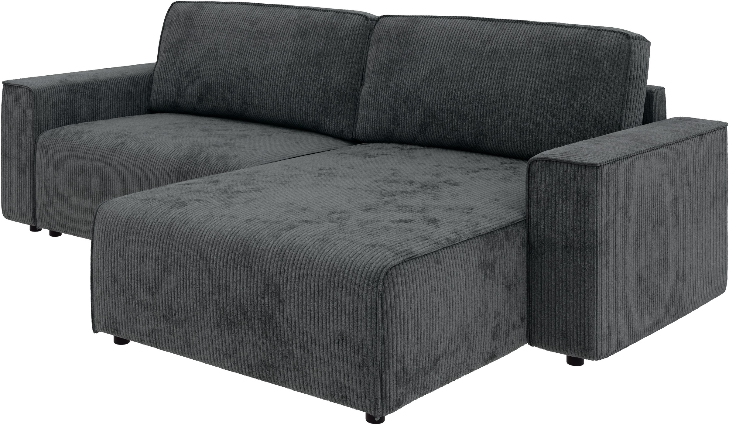 INOSIGN Ecksofa »Chance, Recamiere beidseitig montierbar, Schlaffunktion, Breite 265 cm«, in Cordstoff HYPER, mit Schlaffunktion und Bettkasten