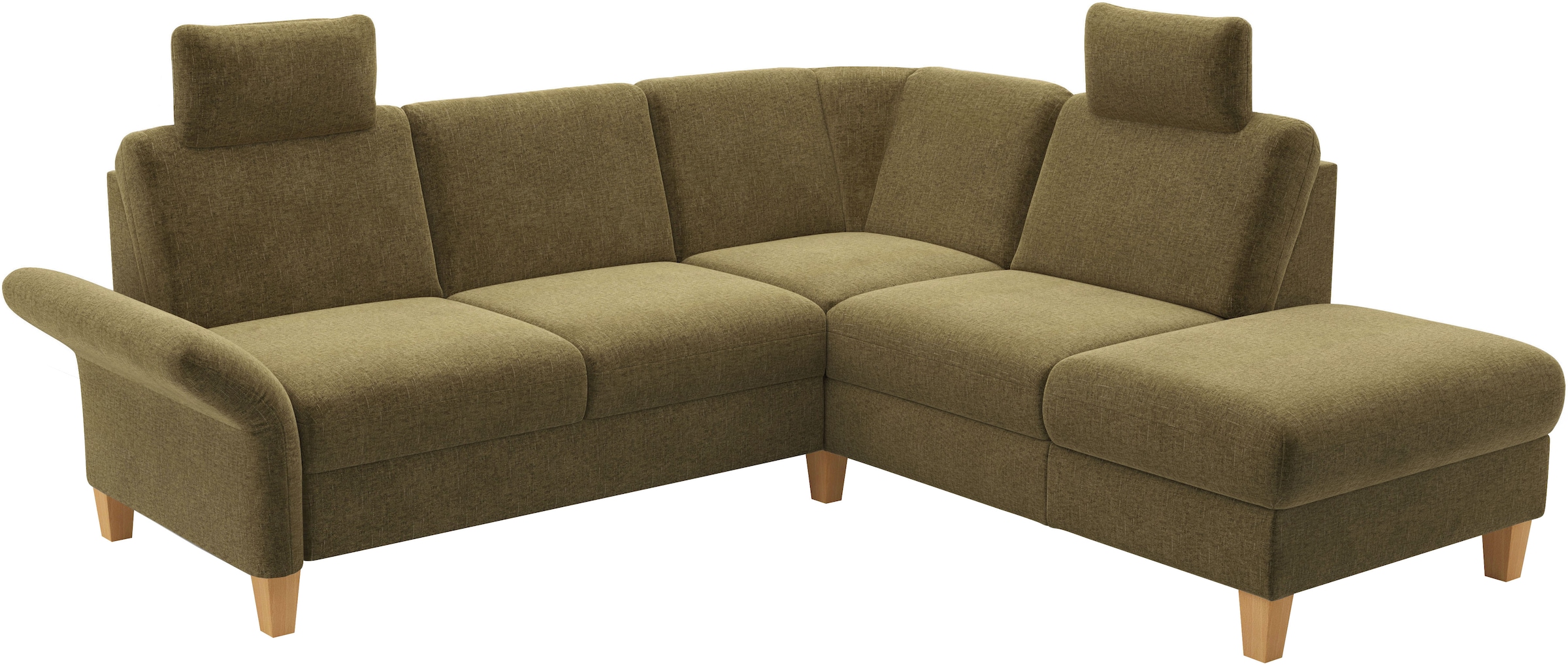 Home affaire Ecksofa »Rochelle«, wahlweise mit Armlverstellung, Klappbett mit Rollen & Bettkasten