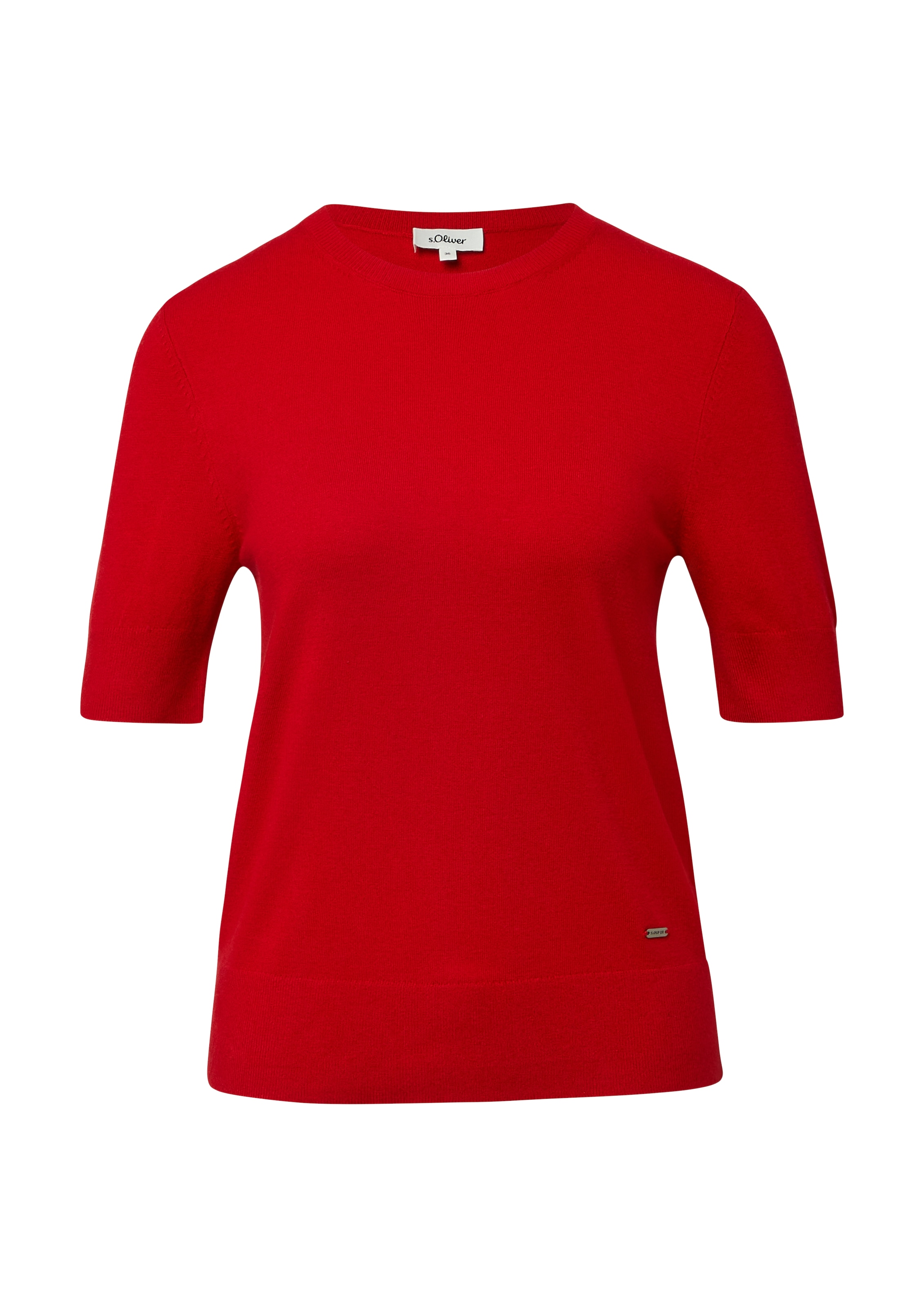 s.Oliver Kurzarmpullover mit Logo Stickerei