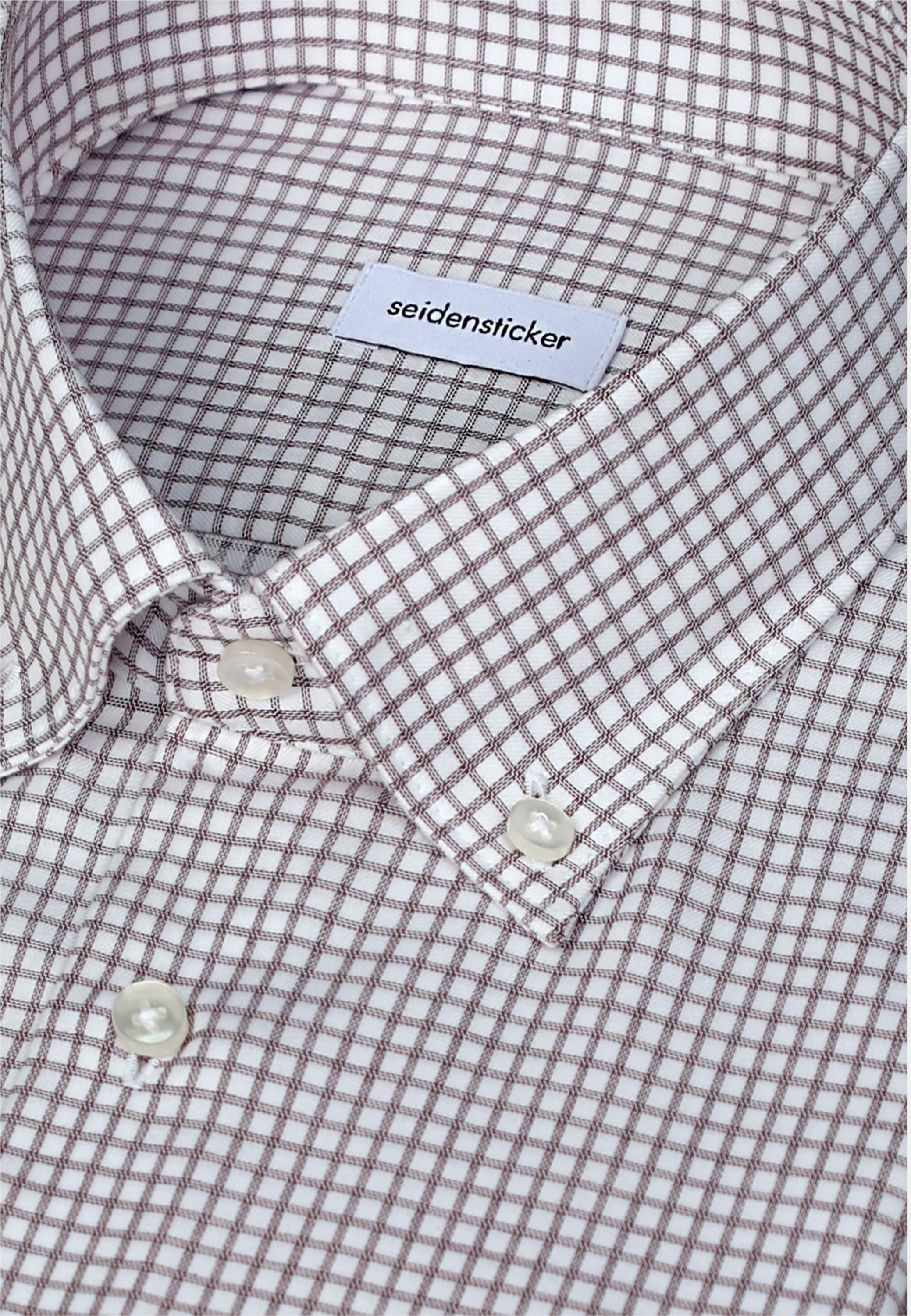 seidensticker Businesshemd »Schwarze Rose« Slim 1/1 Button-Down-Kragen Karo