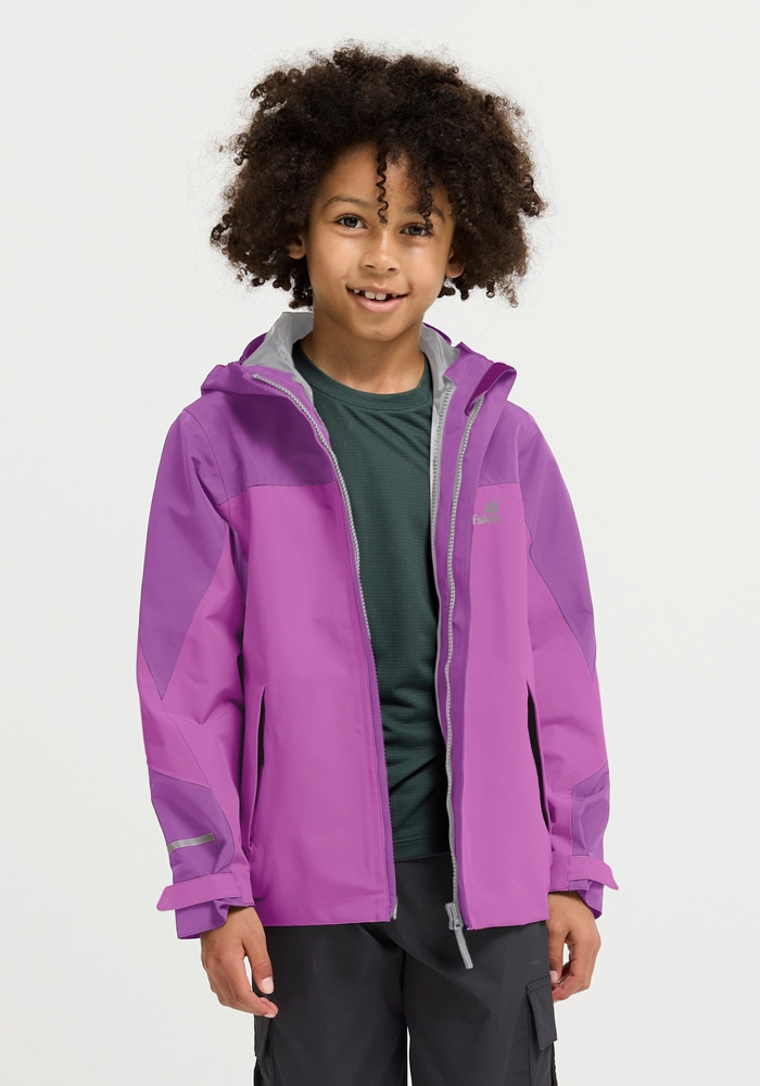 Jack Wolfskin Outdoorjacke "TRAILVENTURE 2L JKT K" mit Kapuze Regenjacke für Kinder, wasserdicht, 3-in-1 System