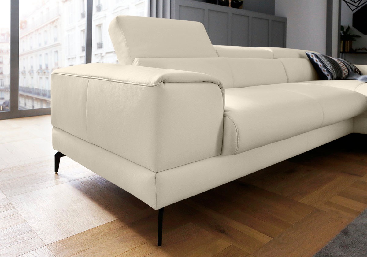 Thumbnail - W.SCHILLIG Ecksofa "piedroo, Designsofa mit tollem Sitzkomfort, L-Form", Kopfteilverstellung, wahlweise mit Sitztiefenve...