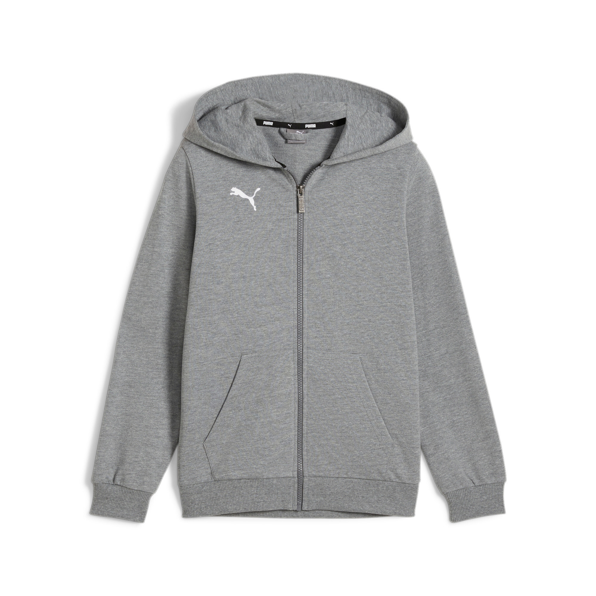 PUMA Kapuzensweatjacke "TEAMGOAL CASUALS HOODED JACKET JR" mit Kapuze, für Fußball, mit Reißverschluss, Regular Fit
