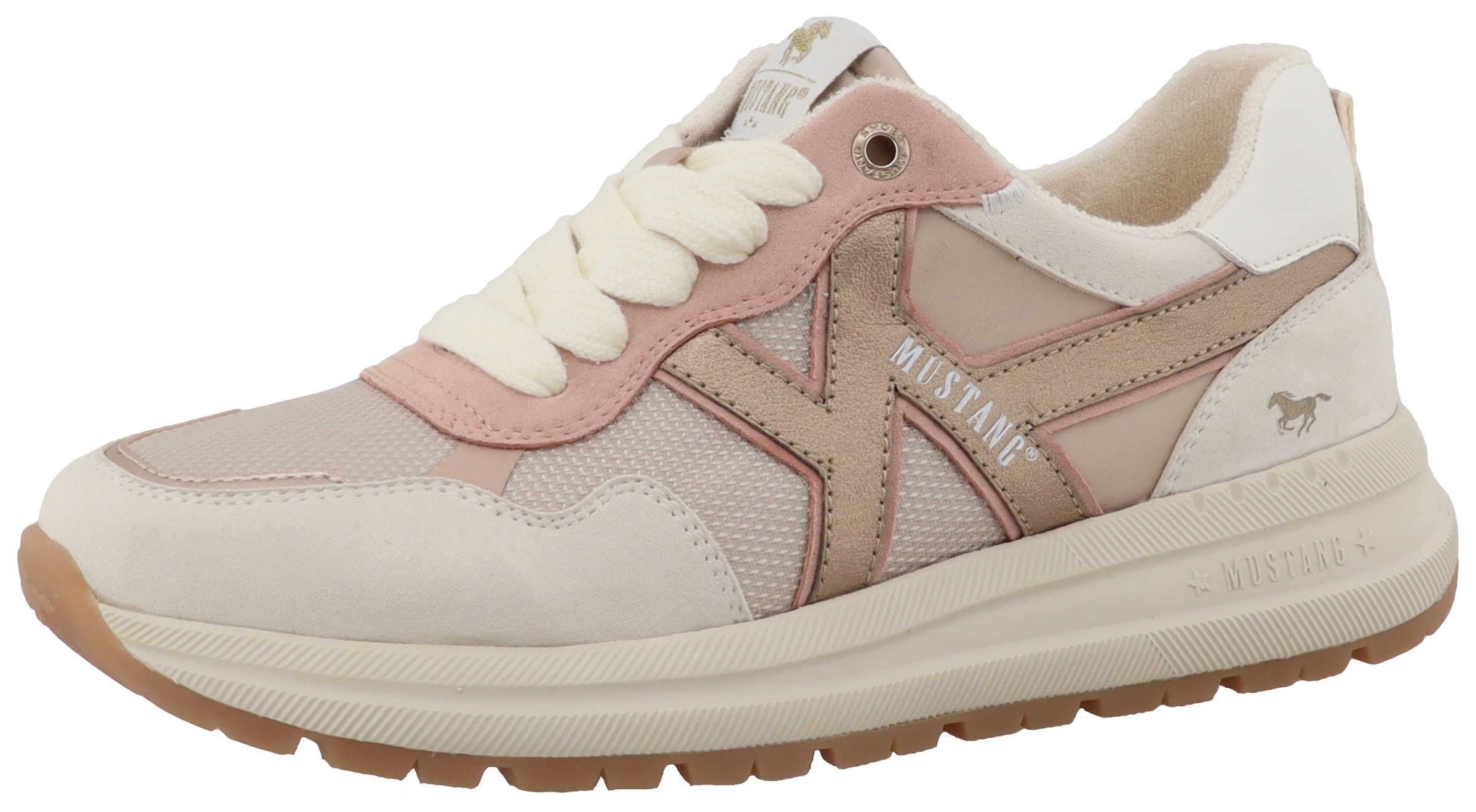 Mustang Shoes Keilsneaker "Nilda" Schnürschuh, Halbschuh mit pastellfarbene günstig online kaufen