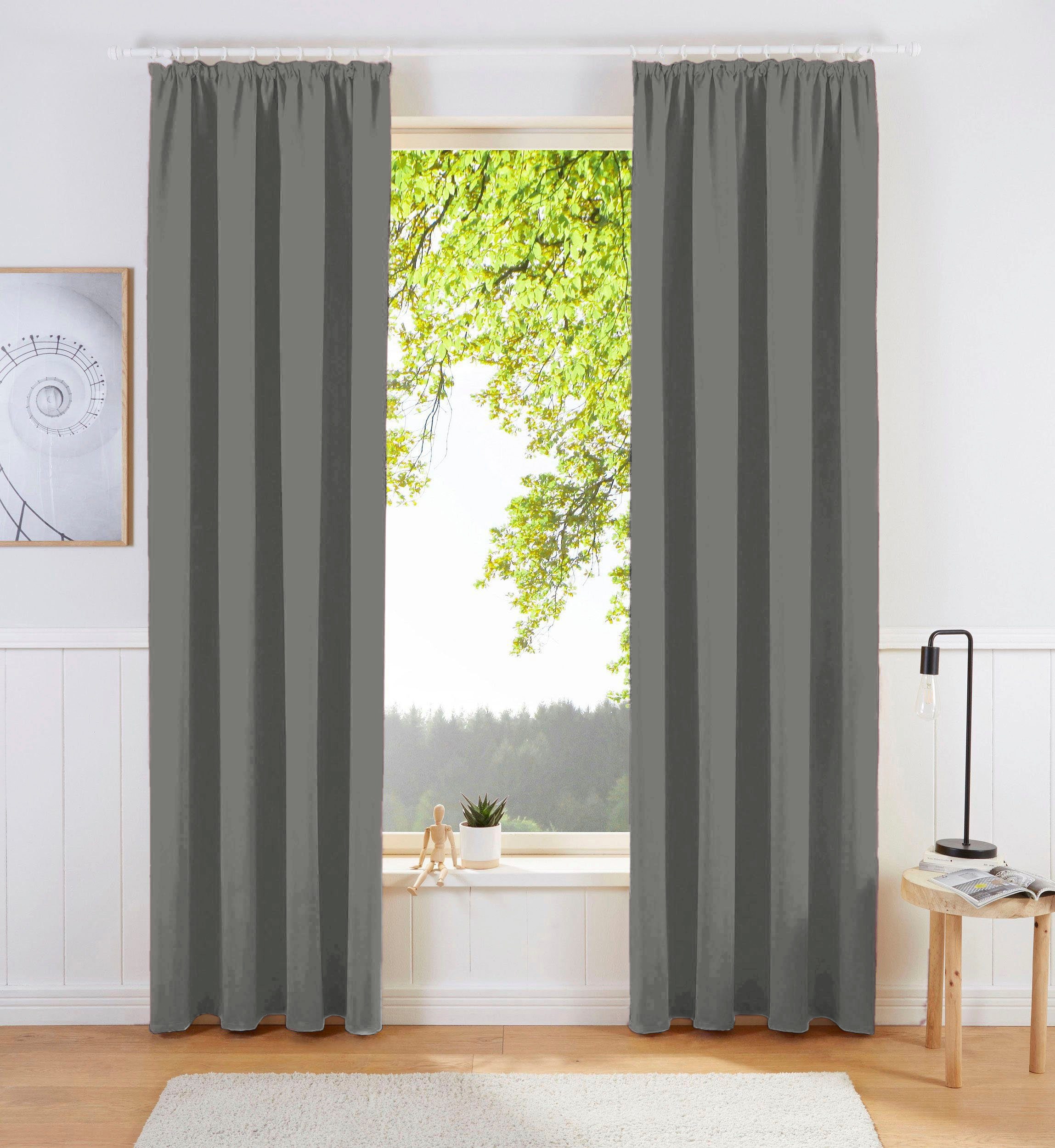 OTTO home Vorhang "SOLA" Kräuselband 1 Stk. tlg. Breite:130 cm, 1 Schal, einfarbig, Verdunkelung