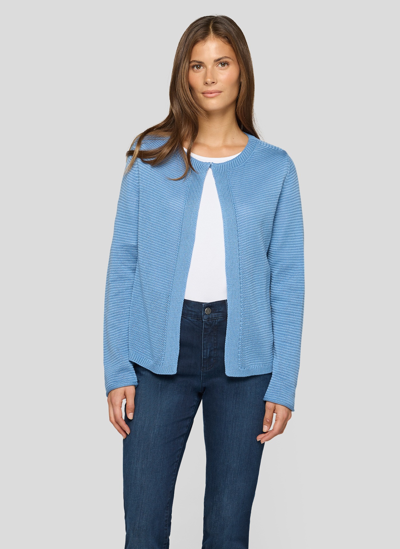 RABE Damen Strickjacke "Strickjacke", blau, Gr. 38, unifarben, 51%Baumwolle, 49%Polyacryl, Strickjacken